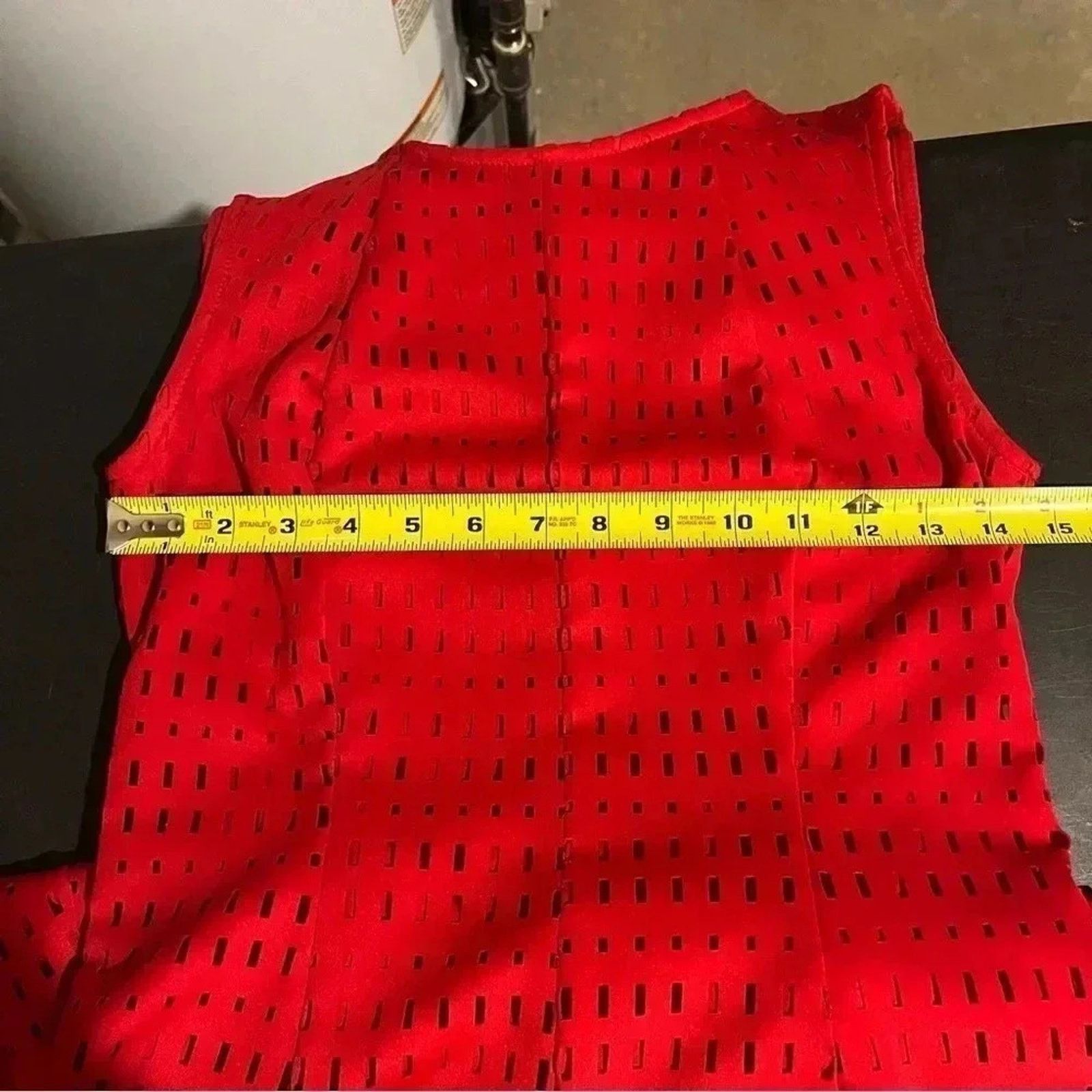 Joseph Ribkoff Joseph Ribkoff Size 4 Red Sleeveless Flare Eyelet Dress Size S / US 4 / IT 40 - 6 Thumbnail