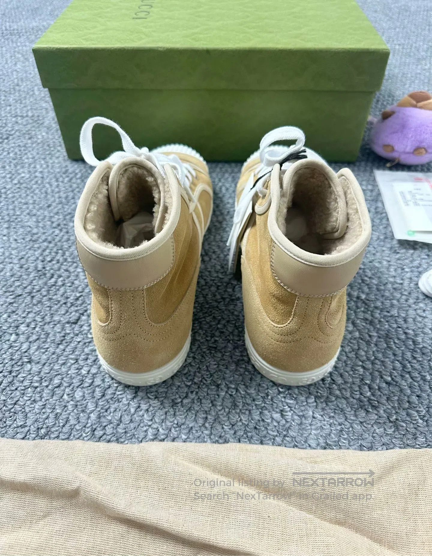 Gucci Guicci Brown High-Top Fleece Leisure Sneakers| Size US 9.5 / IT 39.5 - 3 Thumbnail