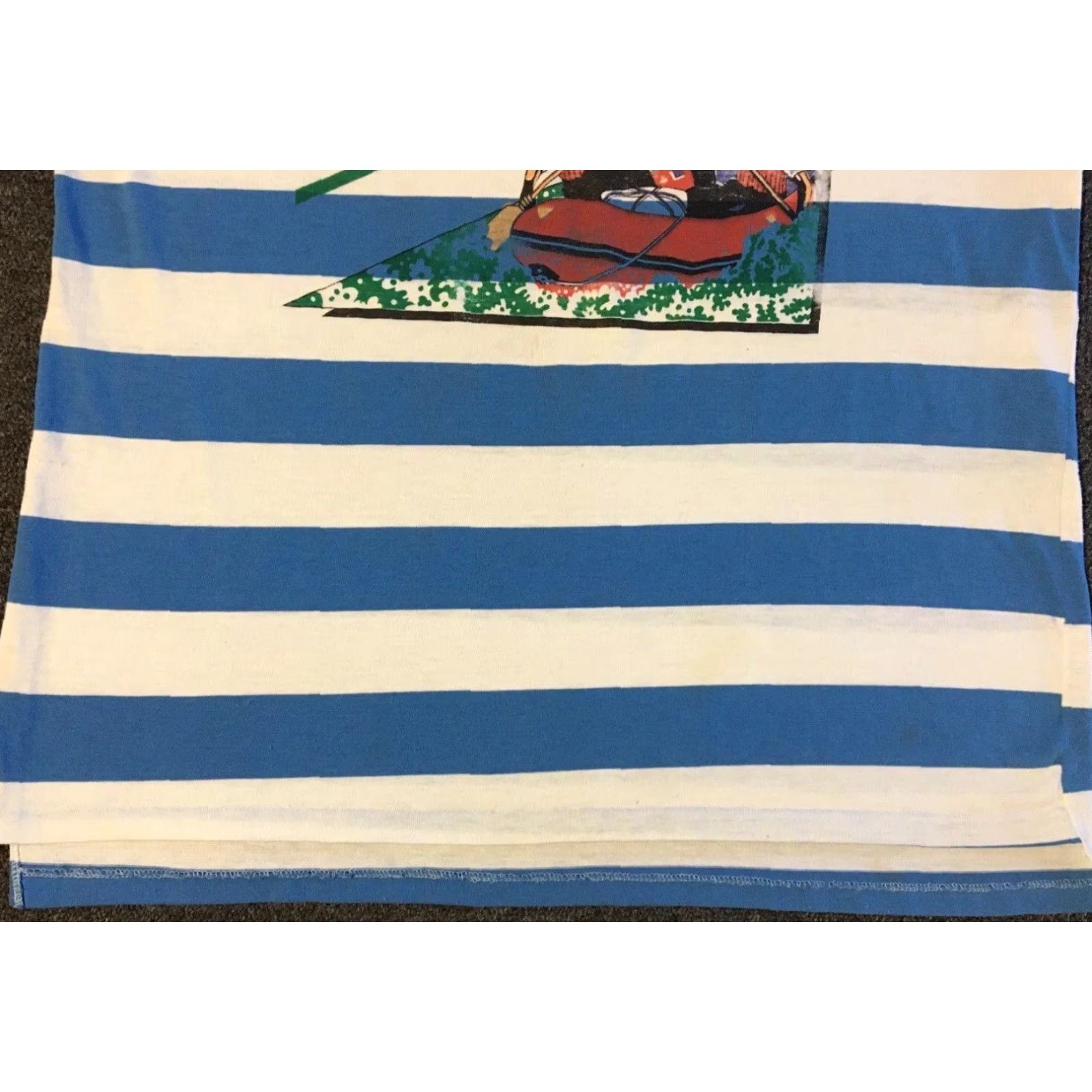 Vintage VINTAGE Mad River Whitewater Rafting Faded Striped Shirt L Blue/White Mens T-Shirt 80s 90s Grunge Beach Surf Skate Rock University USA Bar Size US L / EU 52-54 / 3 - 4 Thumbnail