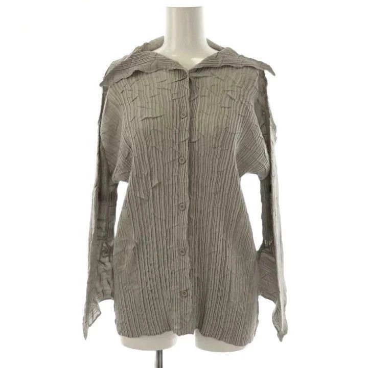 Issey Miyake Issey Miyake size;2 Grey pleated cardigan Size S / US 4 / IT 40 - 1 Thumbnail