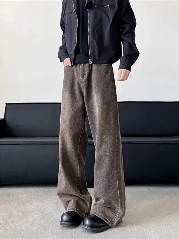 Japanese Brand Retro loose straight leg micro flared jeans Size US 32 / EU 48 - 1 Thumbnail