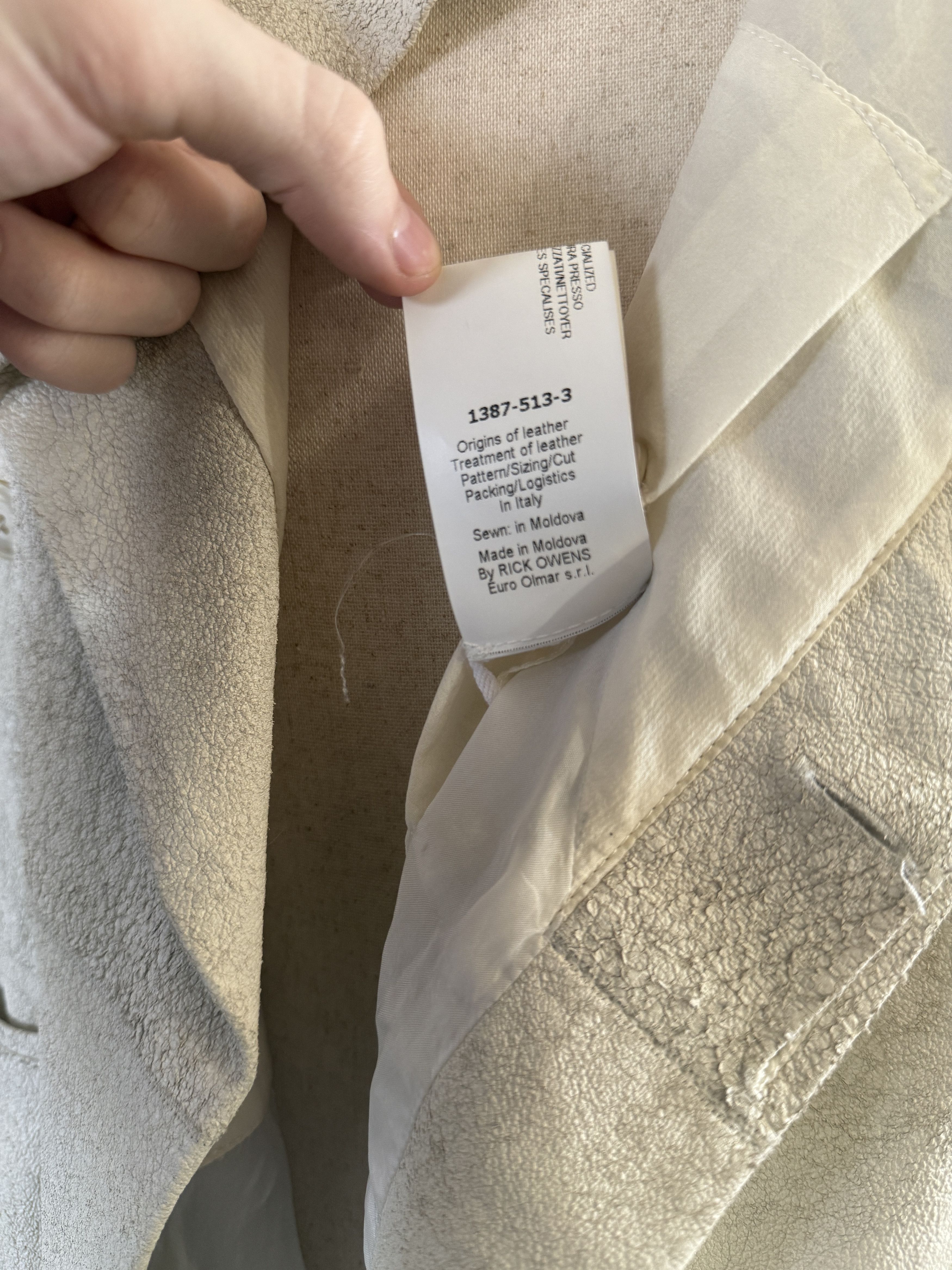 Rick Owens Rick Owens White Blistered Leather Jacket Size US XS / EU 42 / 0 - 8 Thumbnail