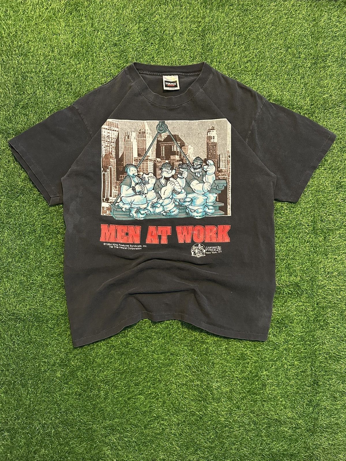 Band Tees × Tultex × Vintage Vintage 1990s Popeye Men At Work tshirt Size US XL / EU 56 / 4 - 2 Thumbnail