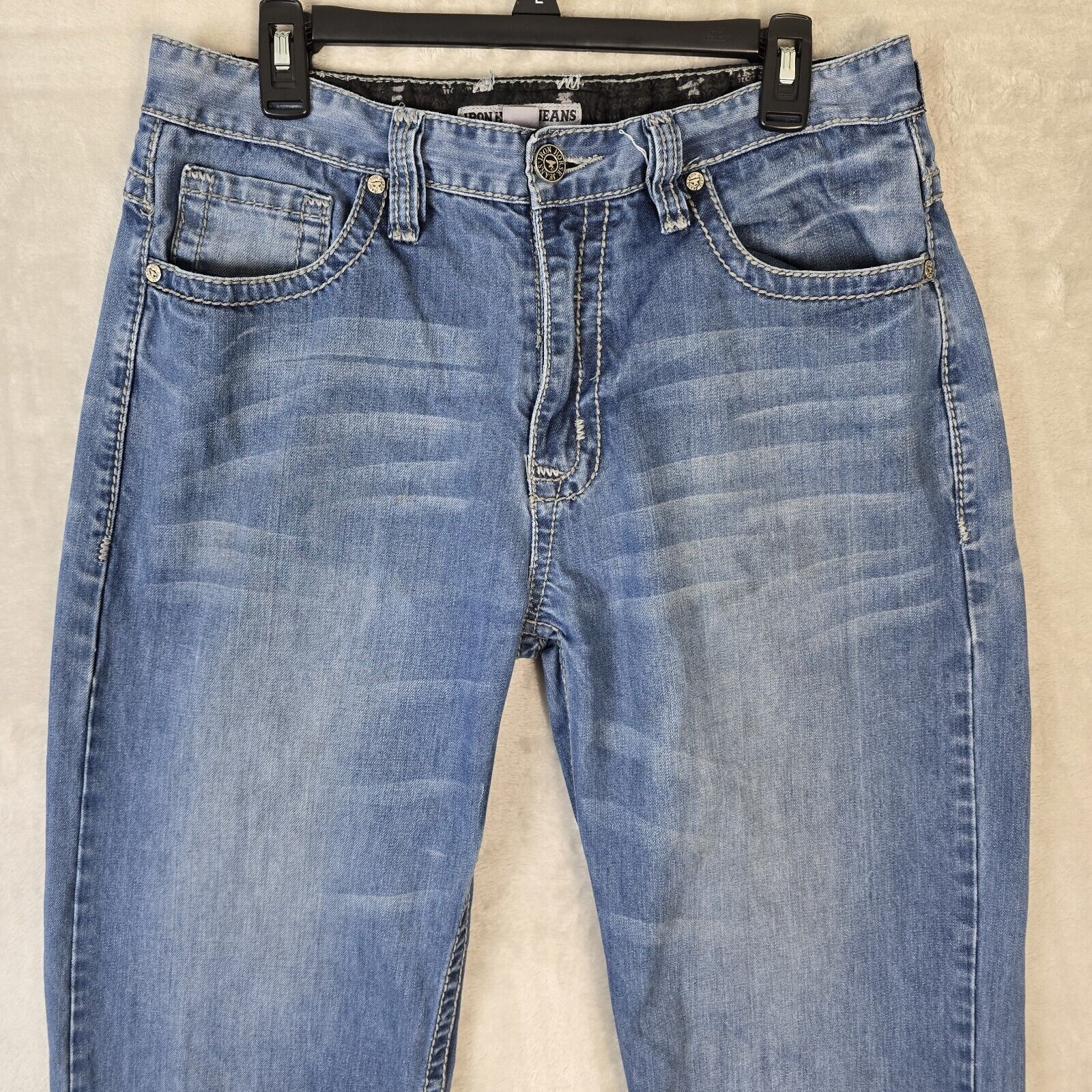Other Iron Horse Jeans Mens Blue Denim Jeans 36x38 Barbwire Pocket Size US 36 / EU 52 - 3 Thumbnail