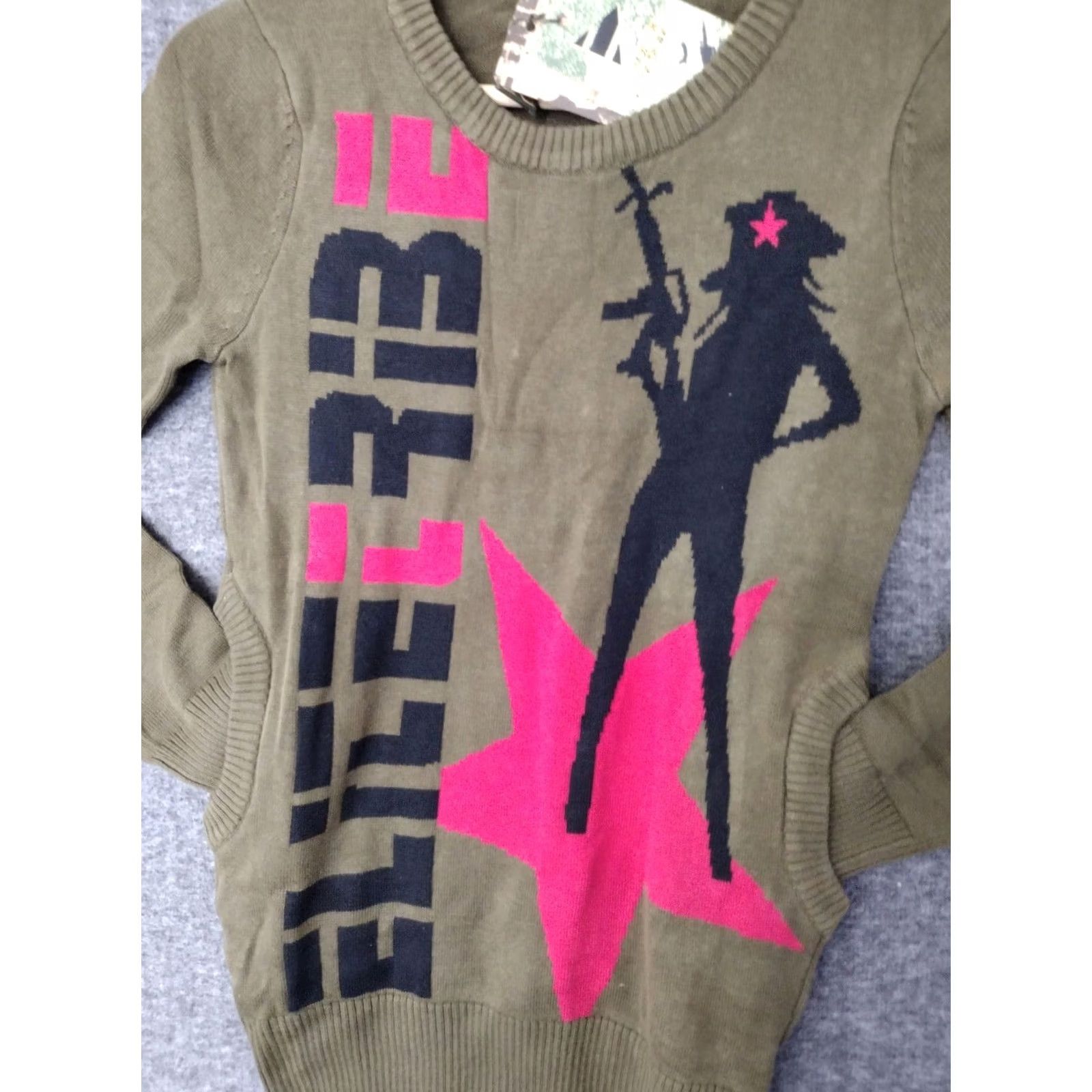 Vintage VINTAGE Elite Tribe Military theme Sweater Long Sleeve Women XS? Size S / US 4 / IT 40 - 3 Thumbnail
