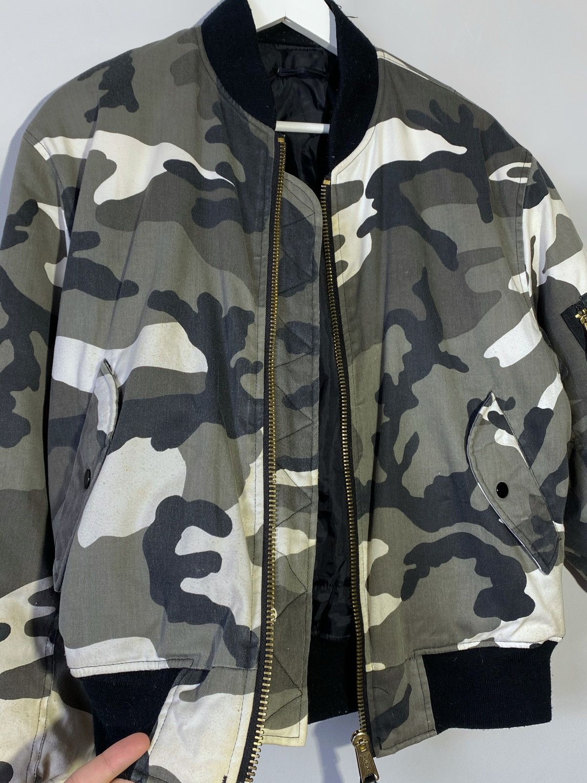 Other Vintage Army USA MA-1 Intermediate Camouflage Bomber Jacket Size US XS / EU 42 / 0 - 12 Thumbnail
