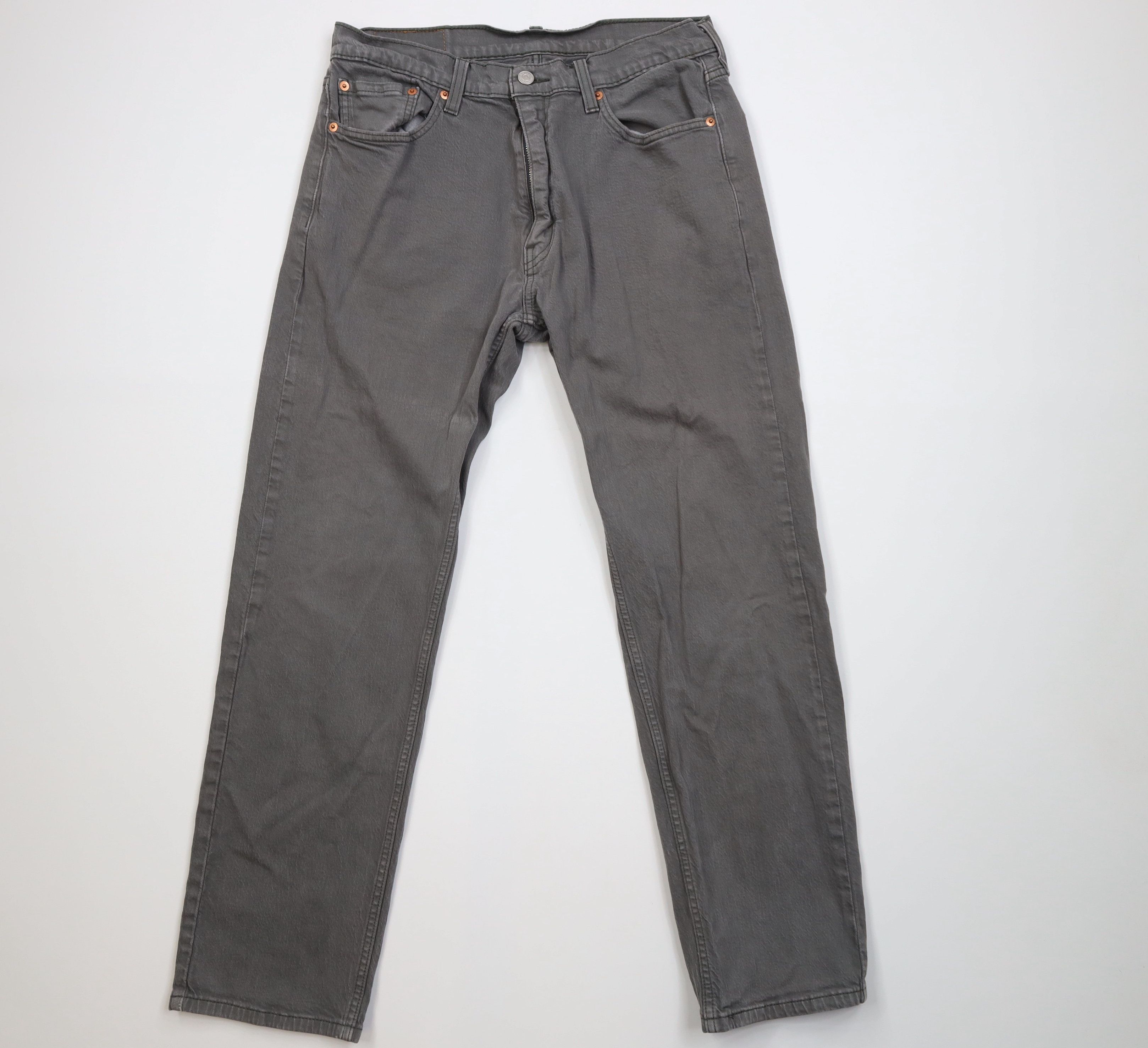 Levi's Vintage Y2K Levis 505 Regular Straight Leg Denim Jeans Gray Size US 33 - 1 Thumbnail