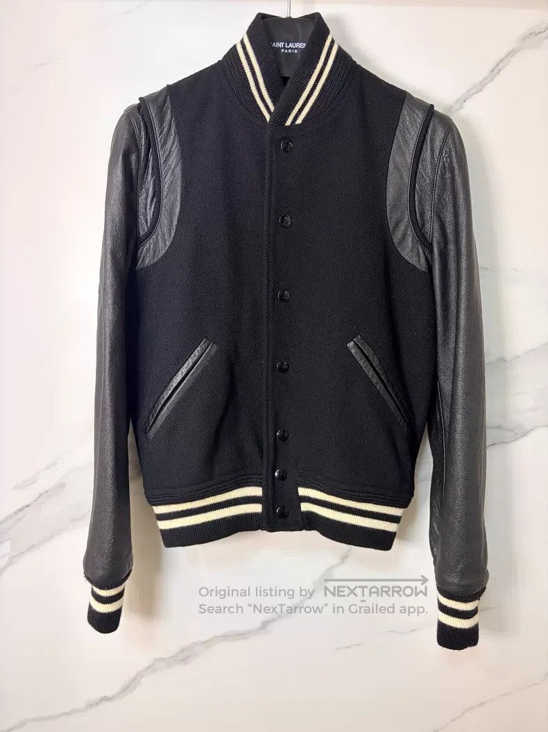 Saint Laurent Paris Saint Laurent Paris Black Wool and Leather Patch Baseball Size XS / US 0-2 / IT 36-38 - 1 Thumbnail