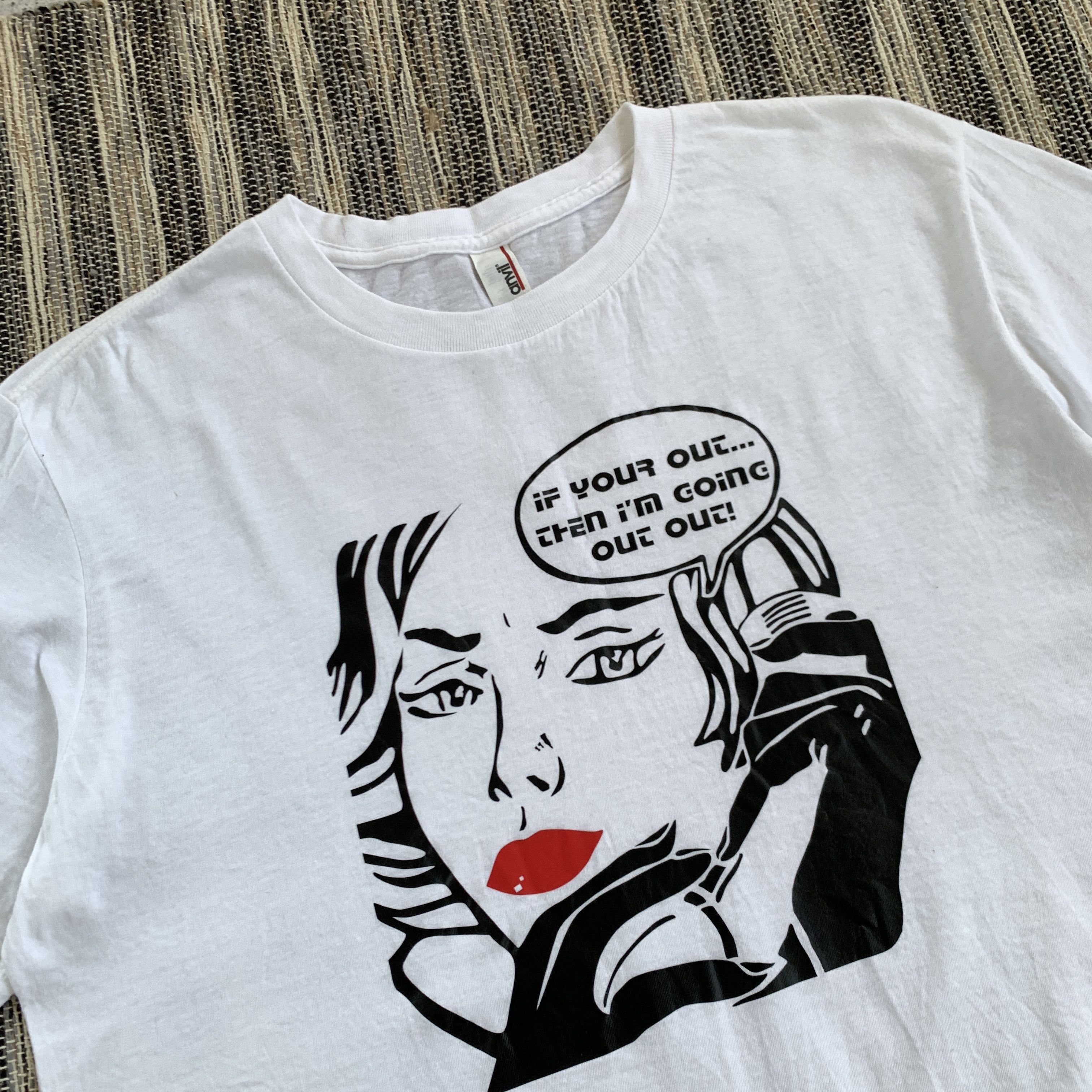 Vintage Comics Style Graphic White Tee Shirt Size US L / EU 52-54 / 3 - 4 Thumbnail