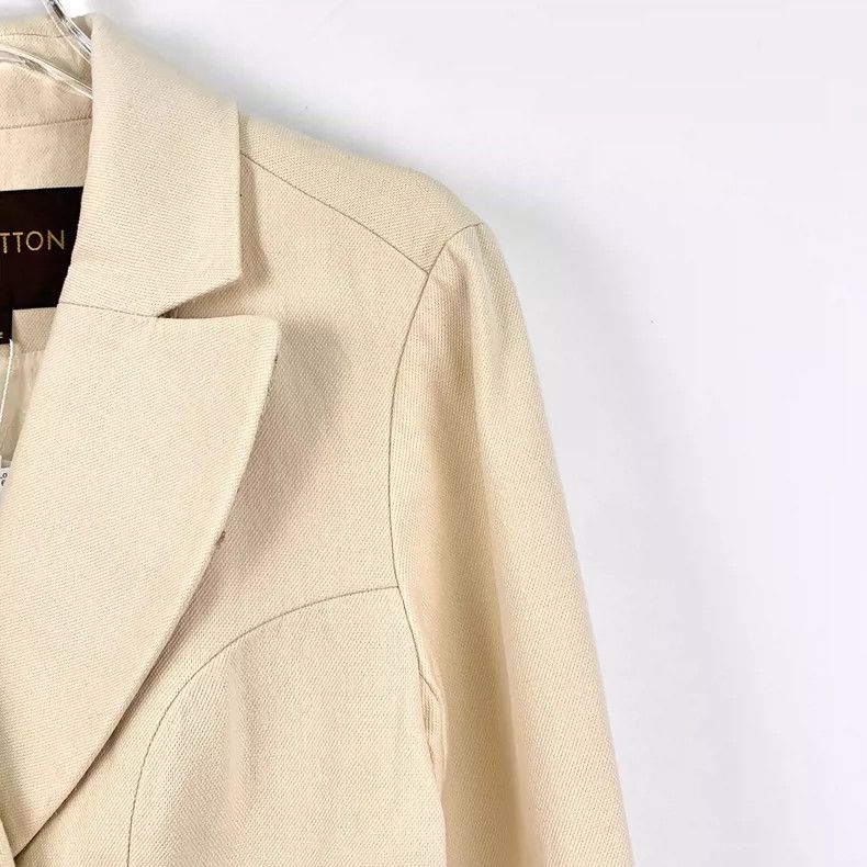 Louis Vuitton Louis Vuitton Beige Cotton Double Breasted Lapel Long Slee Size XS / US 0-2 / IT 36-38 - 3 Thumbnail
