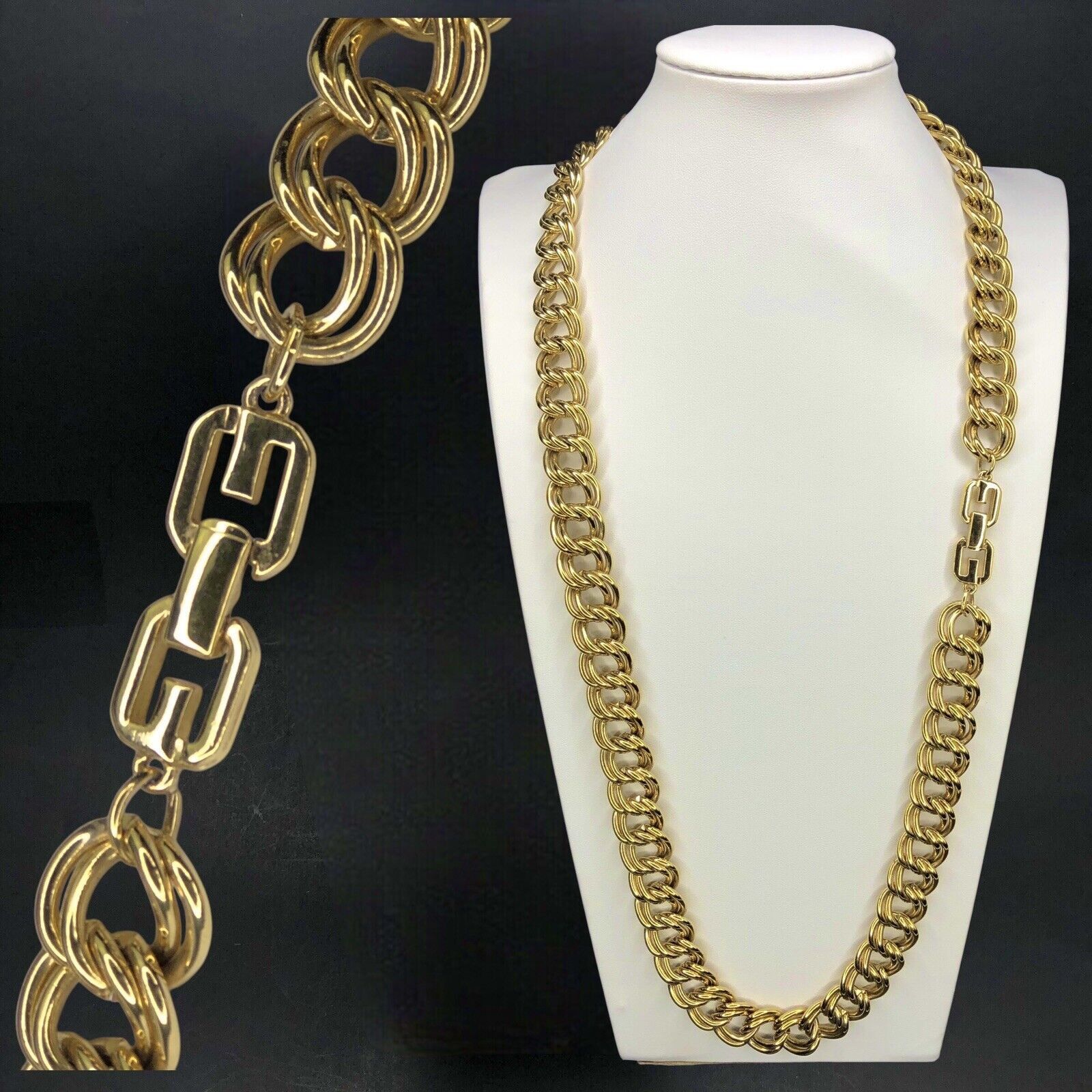 Givenchy Vtg 80s Heavy Chunky Givenchy Chain Necklace 31" Gold tone Size ONE SIZE - 1 Thumbnail