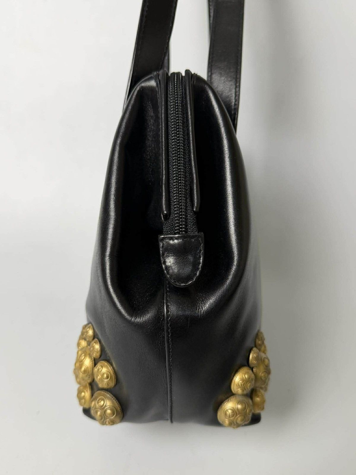 Prada Vintage Prada Black Handbag Gold Hardware Size ONE SIZE - 6 Thumbnail