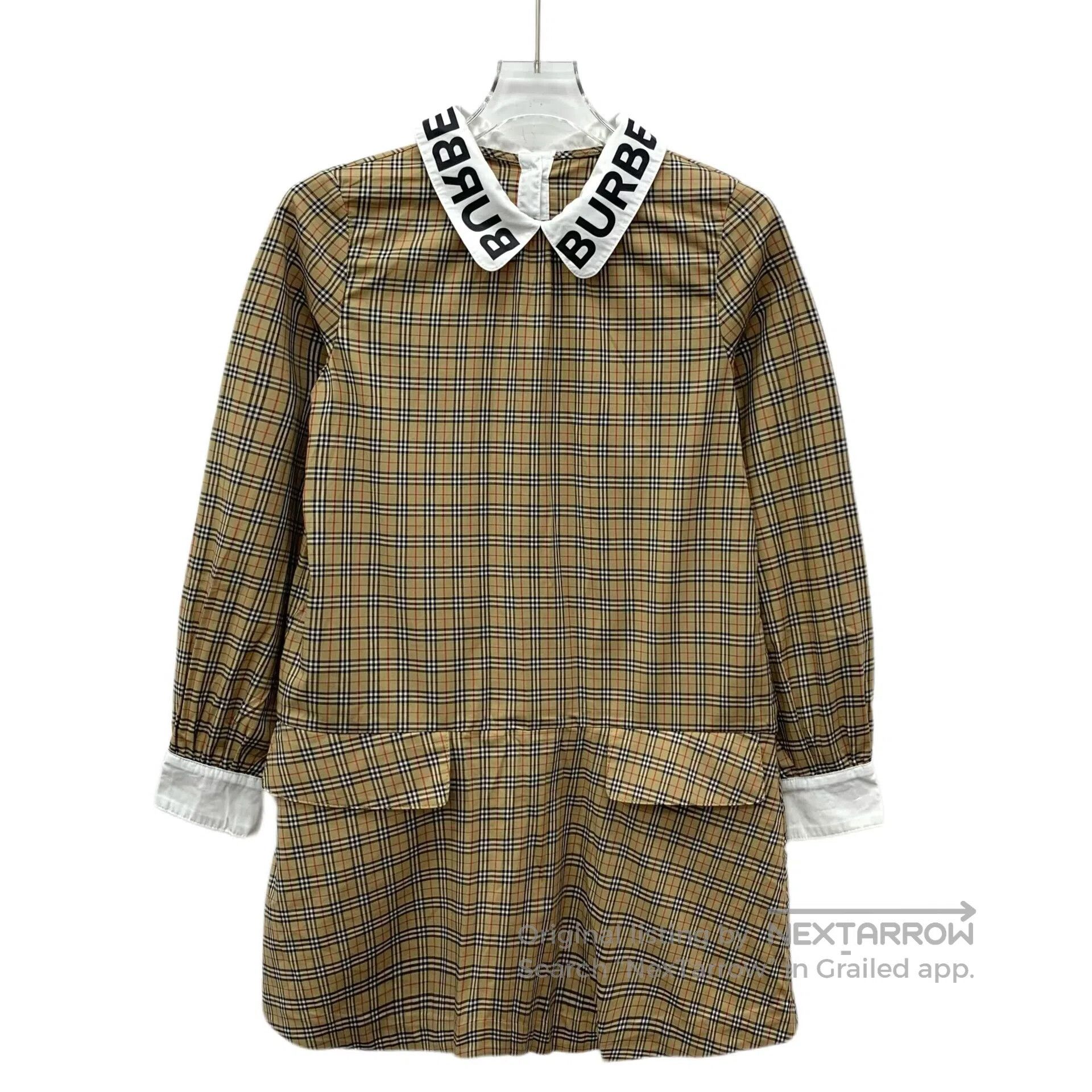 Burberry Burberry Deep brown checkered lapel long sleeve dress| Size M / US 6-8 / IT 42-44 - 1 Thumbnail