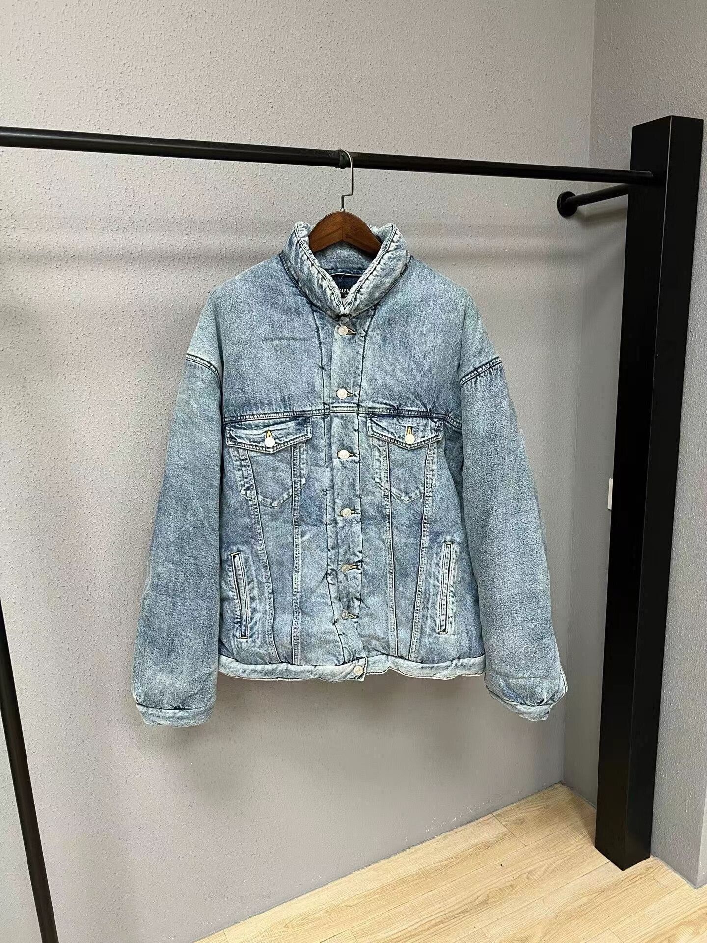balenciaga light blue denim jacket