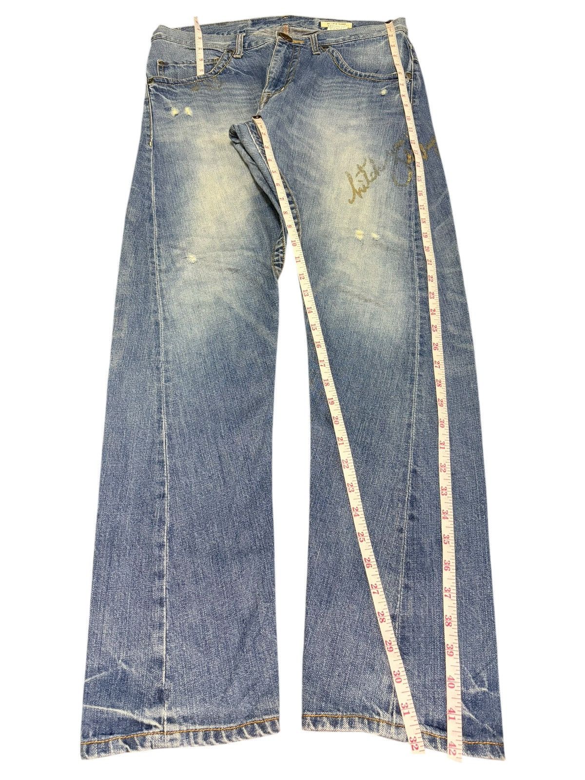 Edwin Vintage Japanese Brand Printed Distressed Jeans Size 33" - 7 Thumbnail