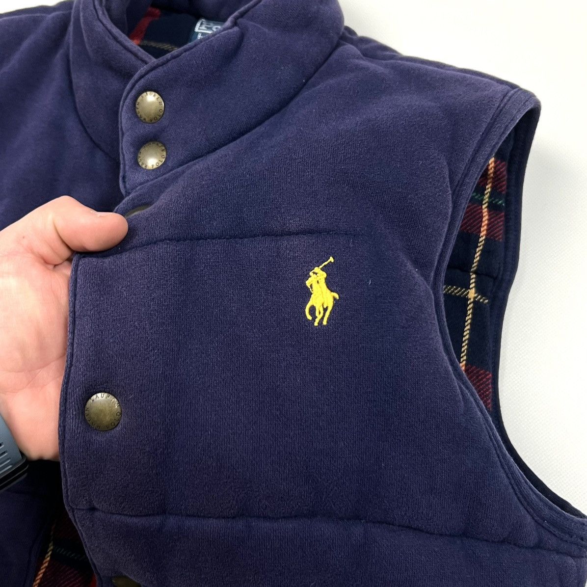 Polo Ralph Lauren × Ralph Lauren × Vintage Vintage Polo Ralph Lauren Blue Cotton Y2k Faded Vest Size S Size US S / EU 44-46 / 1 - 8 Thumbnail