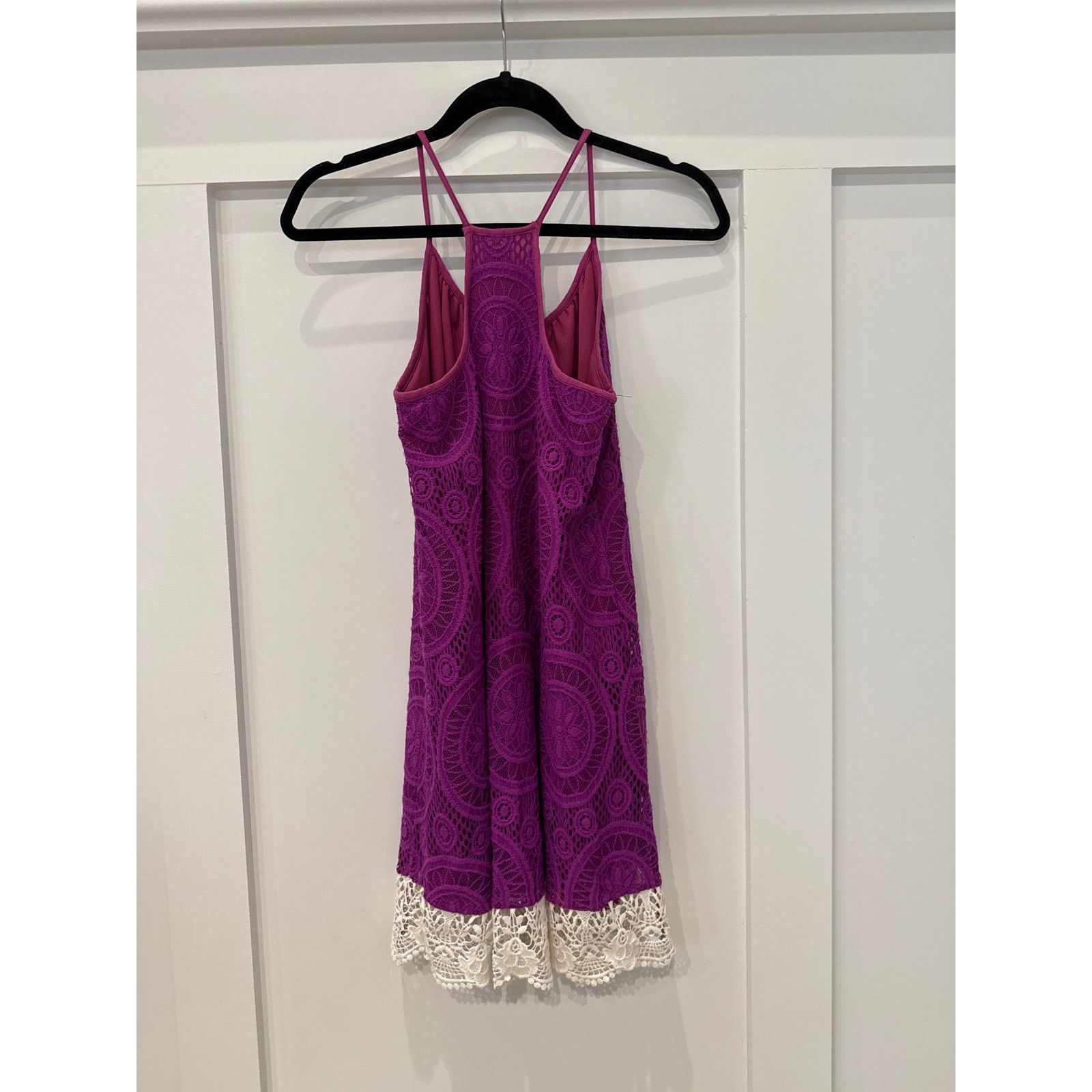 VaVa Vava by Joy Han Purple Lace Racerback Sundress, XS Size XS / US 0-2 / IT 36-38 - 7 Thumbnail