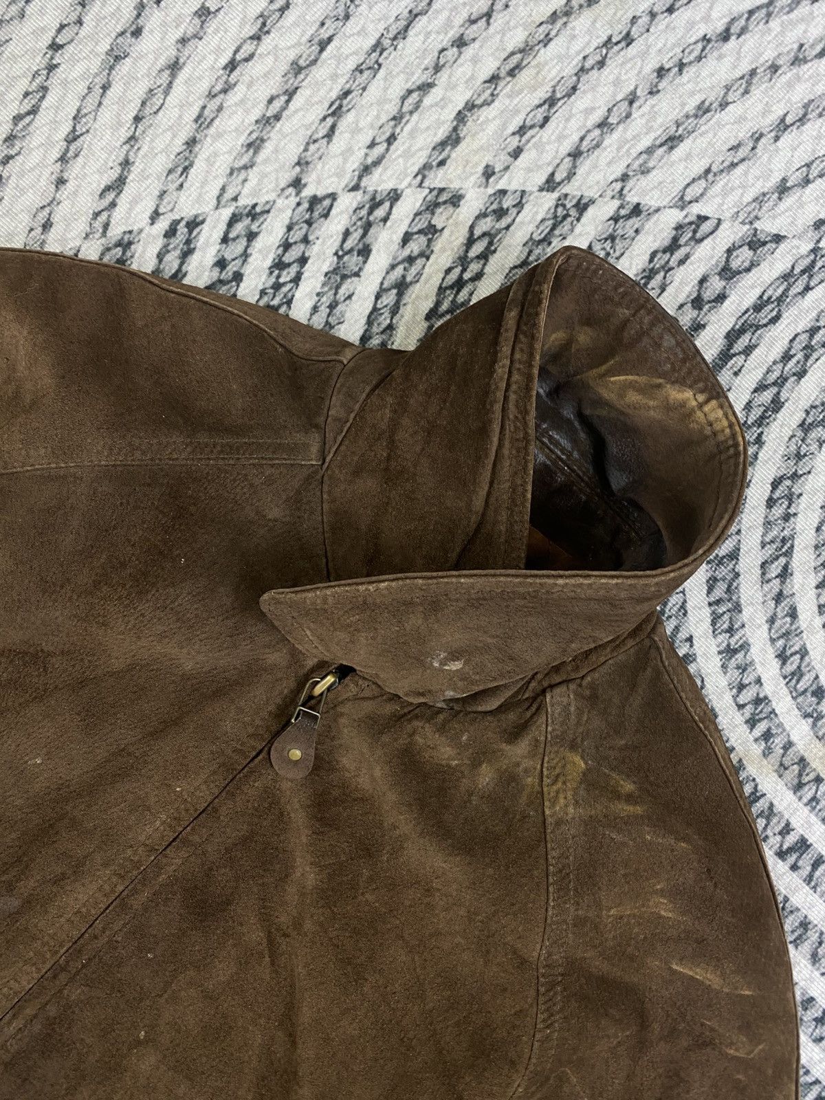 Japanese Brand Vtg Suburban Brown Suede Leather Bomber Jacket Size US M / EU 48-50 / 2 - 6 Thumbnail