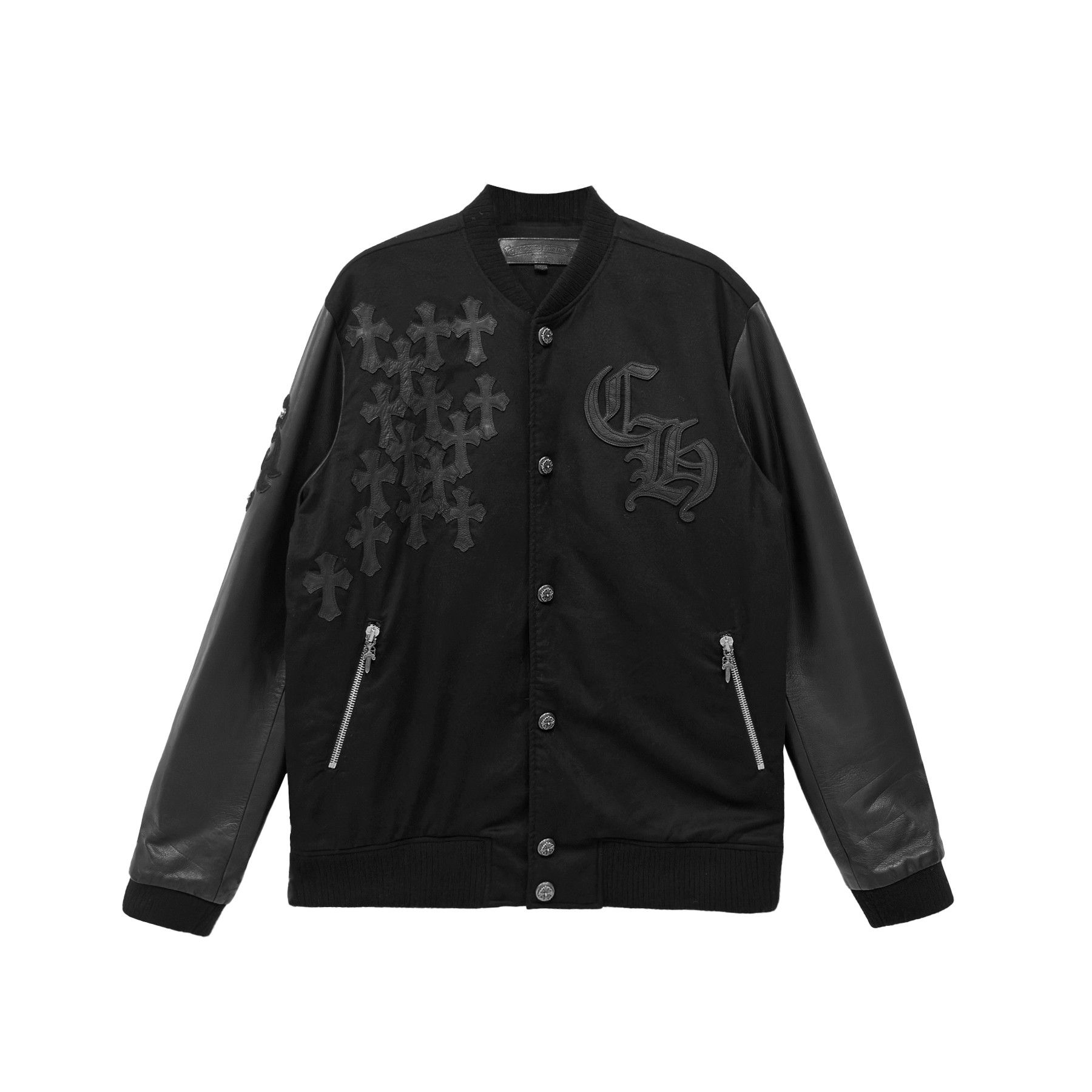 Chrome Hearts Chrome Hearts Full Cross Leather Sleeve Varsity Jacket Size US XL / EU 56 / 4 - 1 Thumbnail