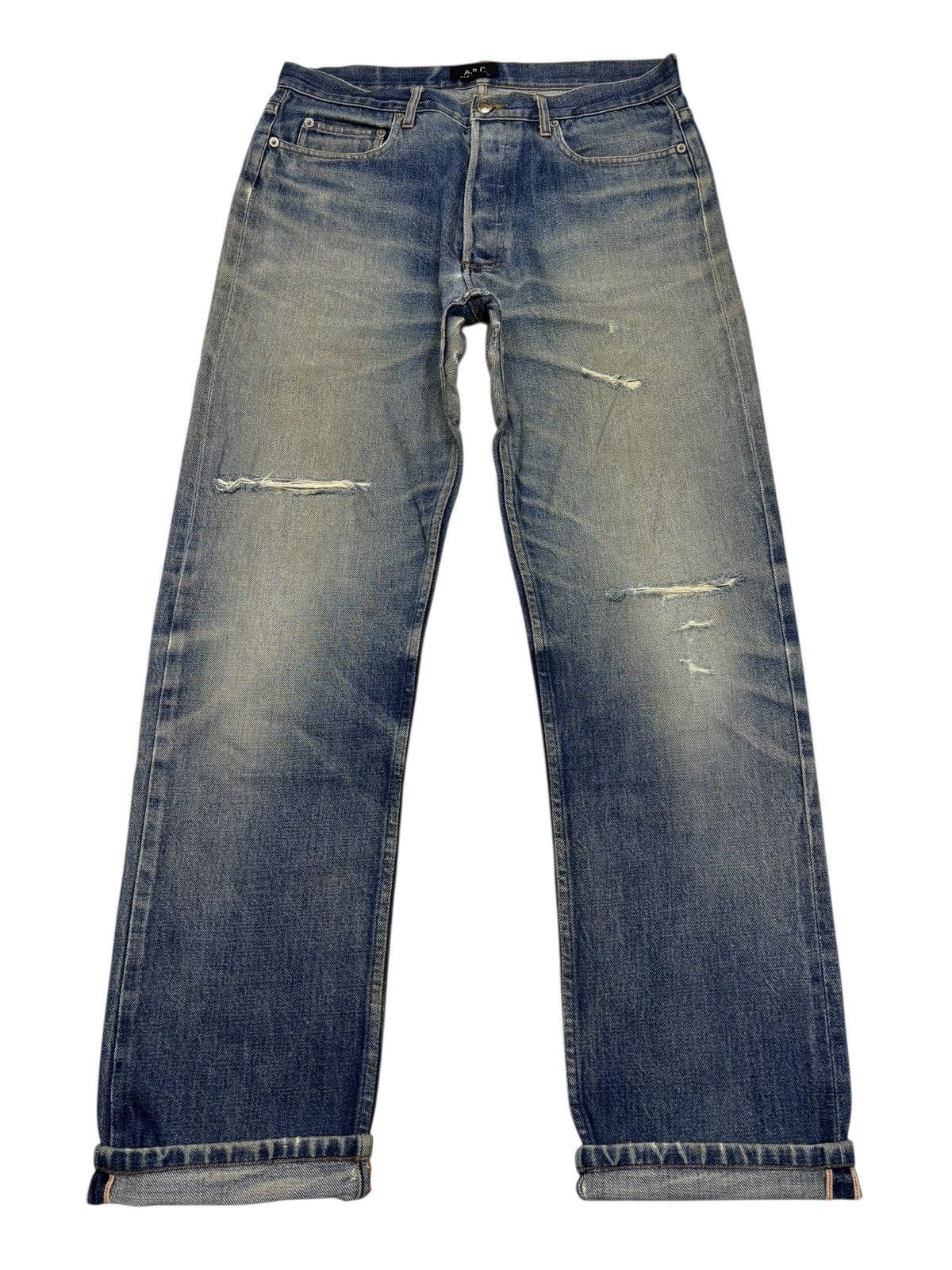 A.P.C. A.P.C Selvedge Distressed Repair Jeans Size US 32 / EU 48 - 1 Thumbnail