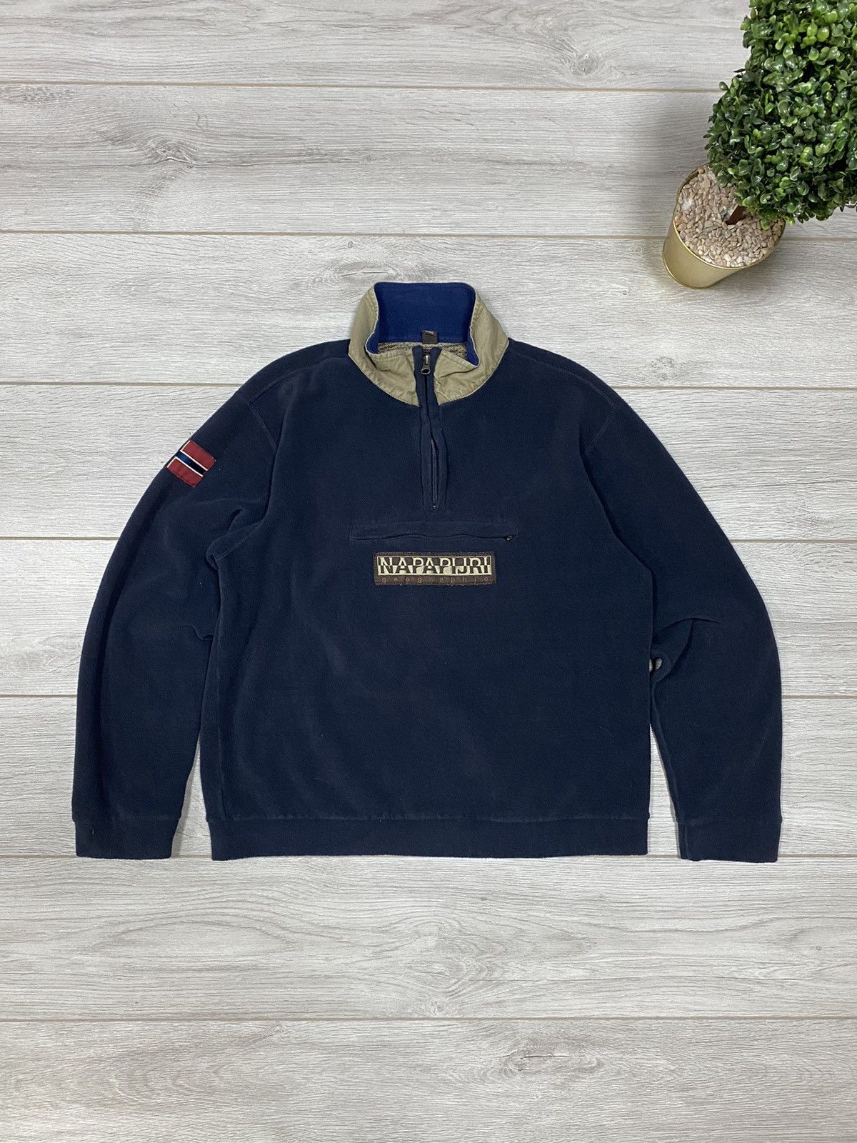 Napapijri flag pocket half zip sweatshirt sale