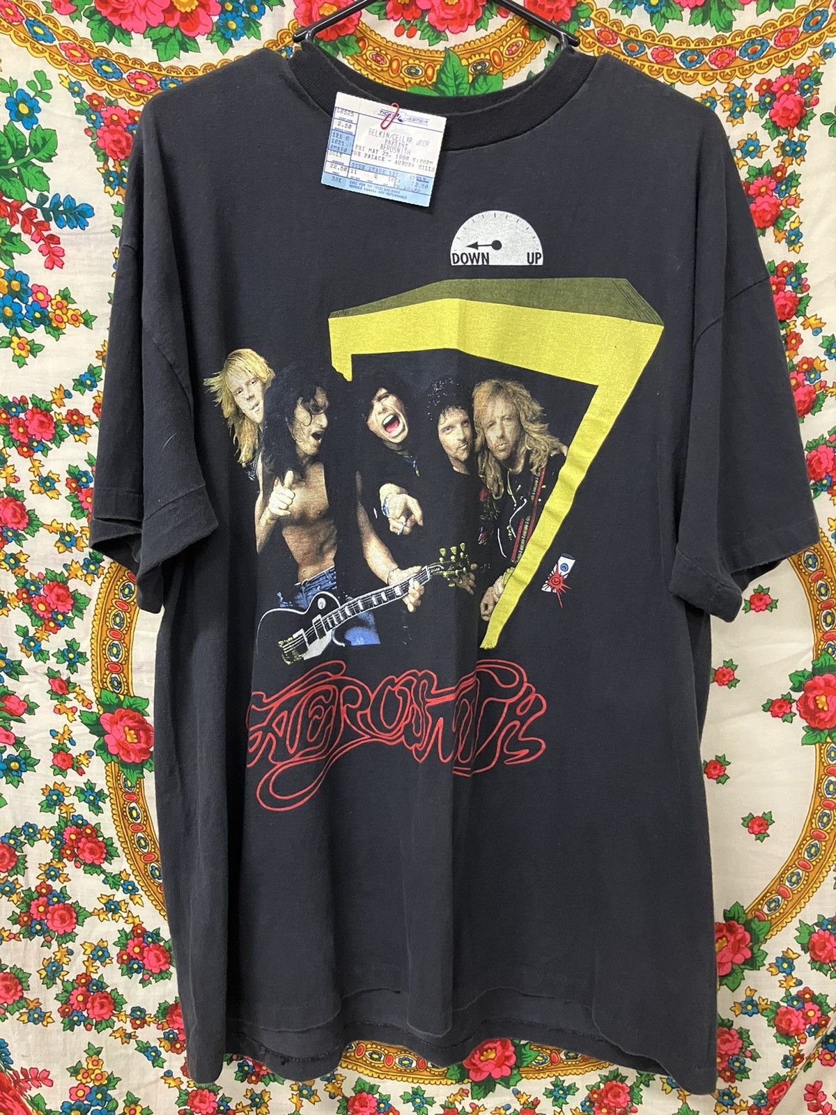 image of Band Tees x Brockum Vintage 1990 Aerosmith North America Pump Tour Tee W/stub in Black (Size XL)