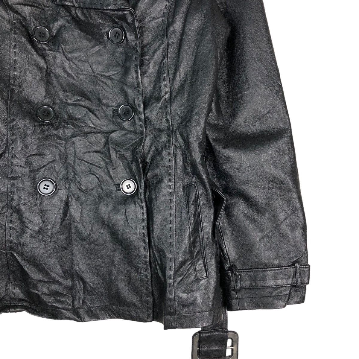 Japanese Brand 🔥Biker Leather Jacket Soft Parachute Design Chest Mania Size US M / EU 48-50 / 2 - 5 Thumbnail