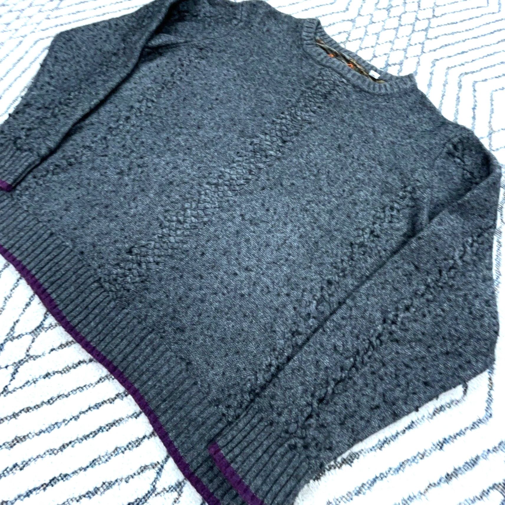 Robert Graham Robert Graham Sweater Heavy Knit Crew Neck Pullover 2XL Gray Mens Size US XXL / EU 58 / 5 - 4 Thumbnail