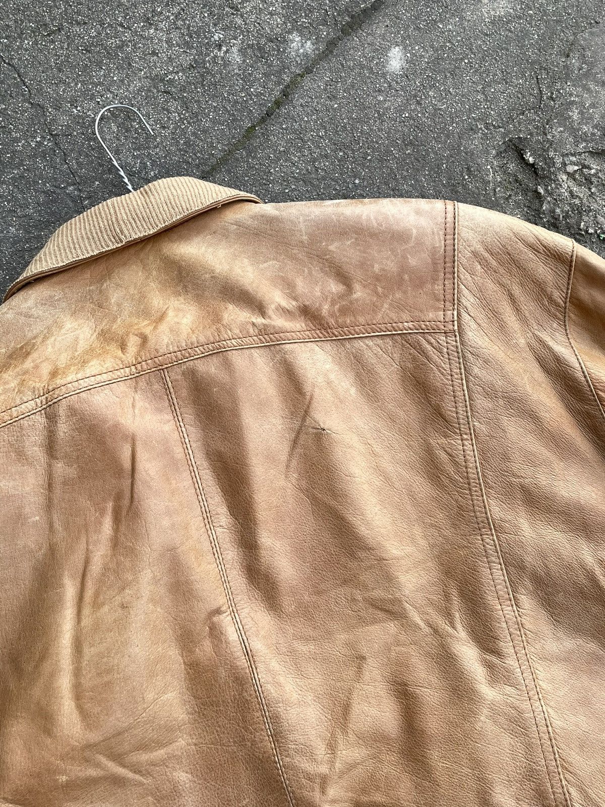 Vintage Washed Brown Retro 90s Genuine Real Leater Bomber Punk Rock Size US XL / EU 56 / 4 - 14 Thumbnail