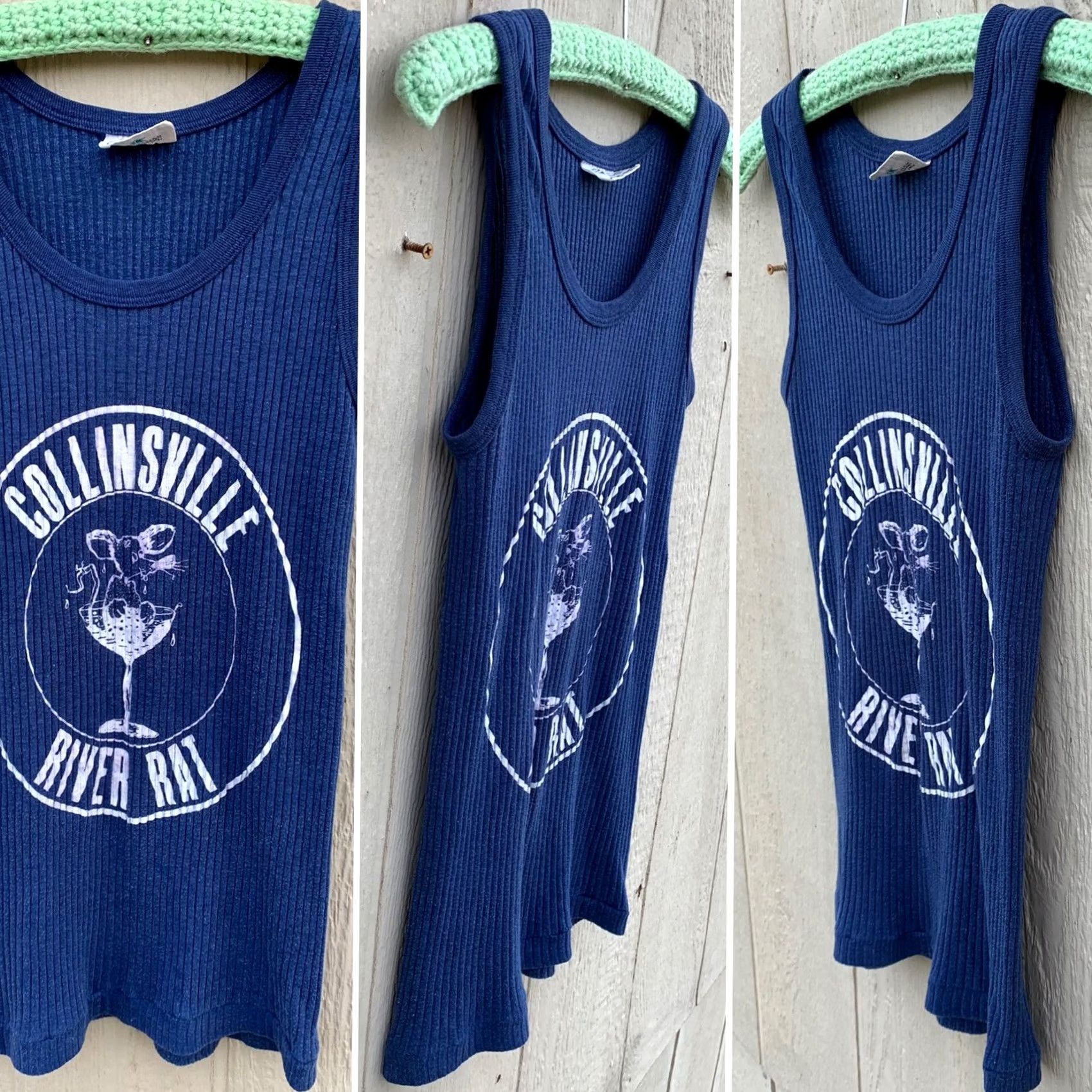 Vintage VINTAGE Kmart Collinsville River Rat Tank Top Shirt M Blue 50/50 Kodel Polyester Cotton Graphic Sportswear/Beach Mens Women Girls Size M / US 6-8 / IT 42-44 - 4 Thumbnail