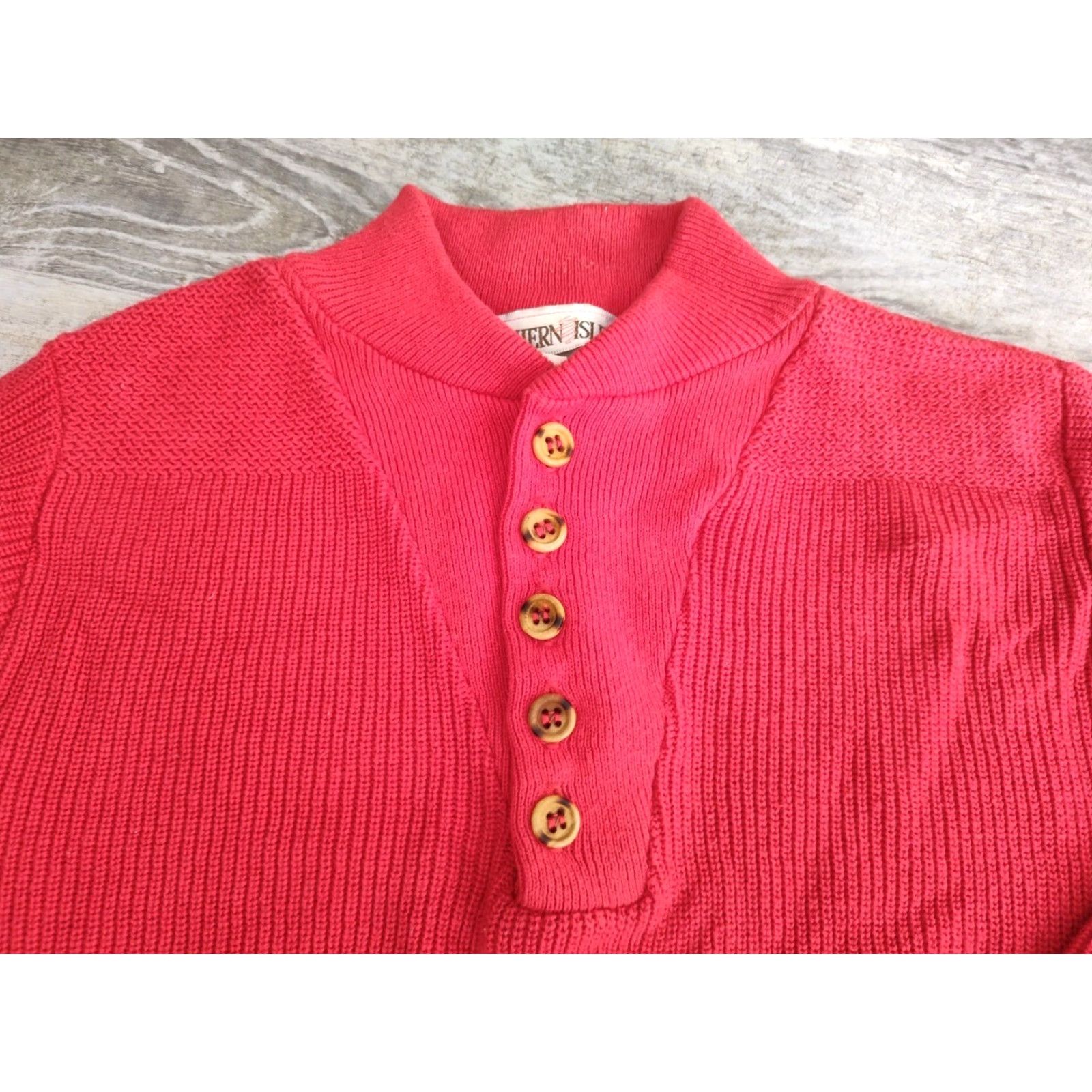 Vintage VINTAGE Northern Isles Men's Red Cotton Knit Sweater Pullover Casual Formal Winter Fall Spring Summer Regular M Size US M / EU 48-50 / 2 - 2 Thumbnail