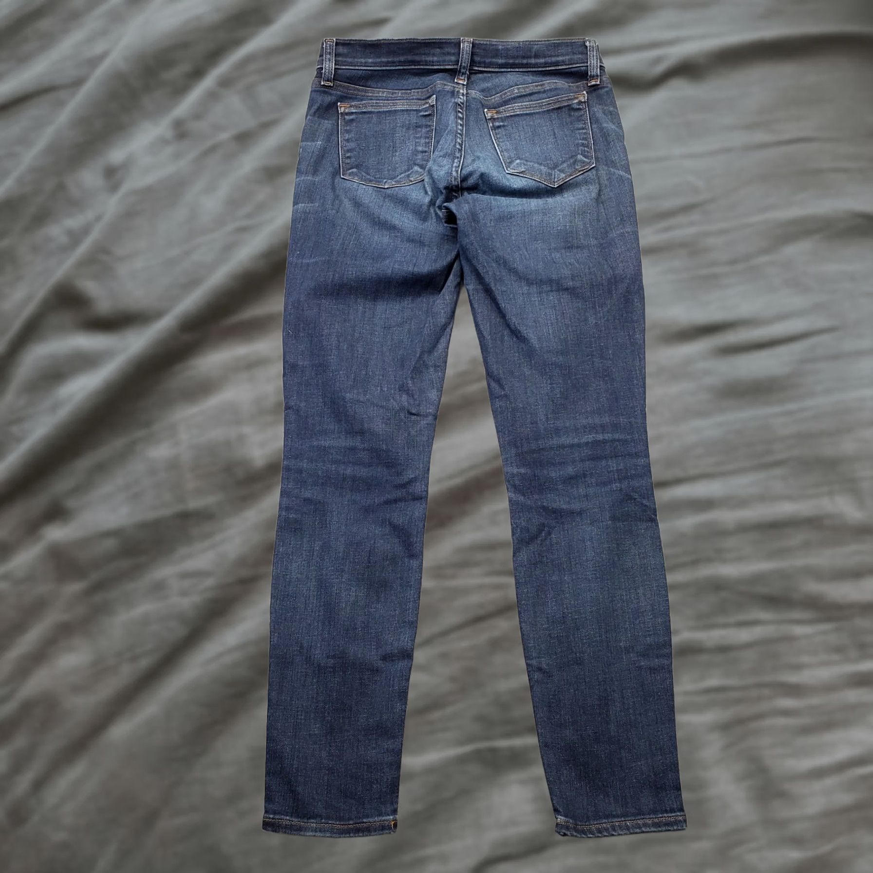 J.Crew J.Crew Toothpick Jeans Womens 27 Blue Denim Faded Whiskered Stretch Skinny Leg Jeans Womens Size 27 Blue Denim Preppy Size 27" / US 4 / IT 40 - 1 Thumbnail