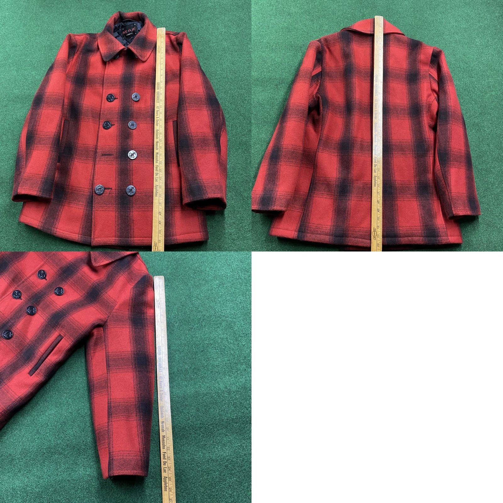 Schott VINTAGE Schott NYC Jacket Mens M Red Black Shadow Plaid 3-in-1 Wool Wool 80s 90s Retro Casual Workwear USA Mens Size US M / EU 48-50 / 2 - 8 Thumbnail