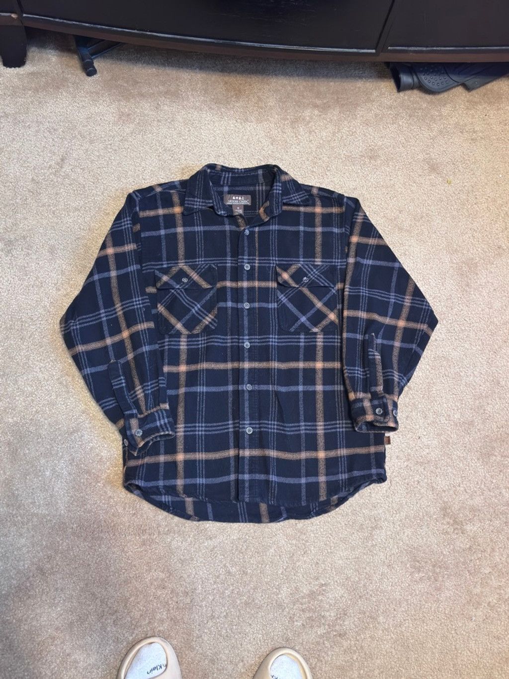 NBDN Nobrandedon Mens Wool Navy Blue Wool Overshirt Sz-S 100% Cotton Size US S / EU 44-46 / 1 - 2 Thumbnail