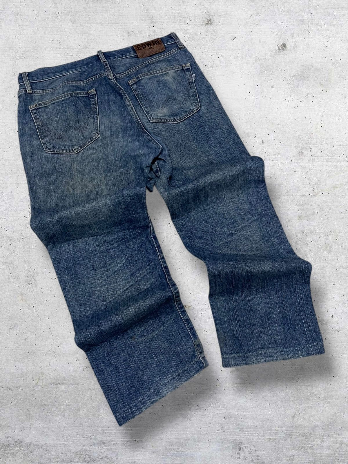 Edwin VINTAGE EDWIN 90S DESIGNER JAPAN OG RIPPED MUDWASH DENIM Size US 32 / EU 48 - 8 Thumbnail