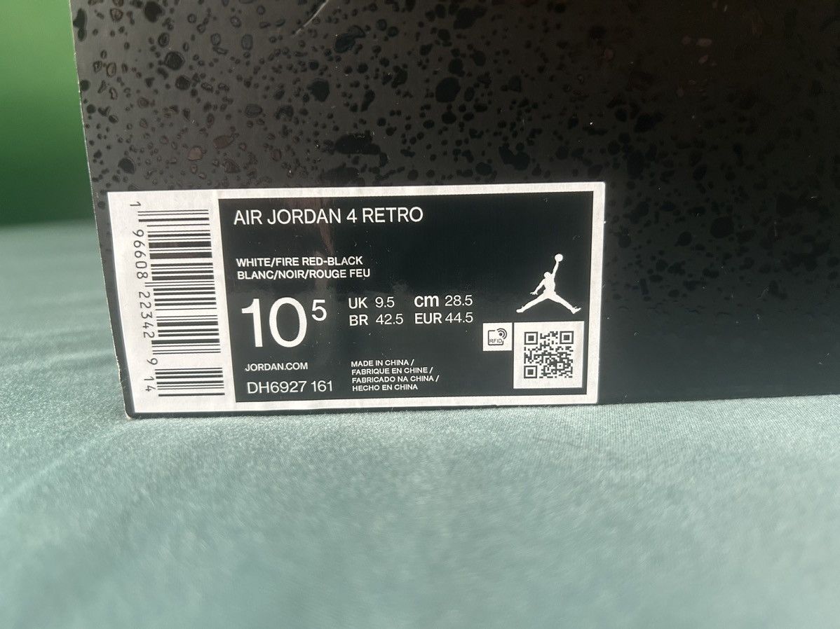 Jordan Brand Nike Air Jordan 4 Red Cement 2023 Size US 10.5 / EU 43-44 - 6 Thumbnail