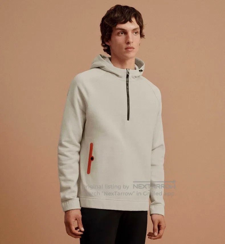 Hermes Hermes Grey Half Zip Hooded Long Sleeve Jacket Size L / US 10 / IT 46 - 8 Thumbnail