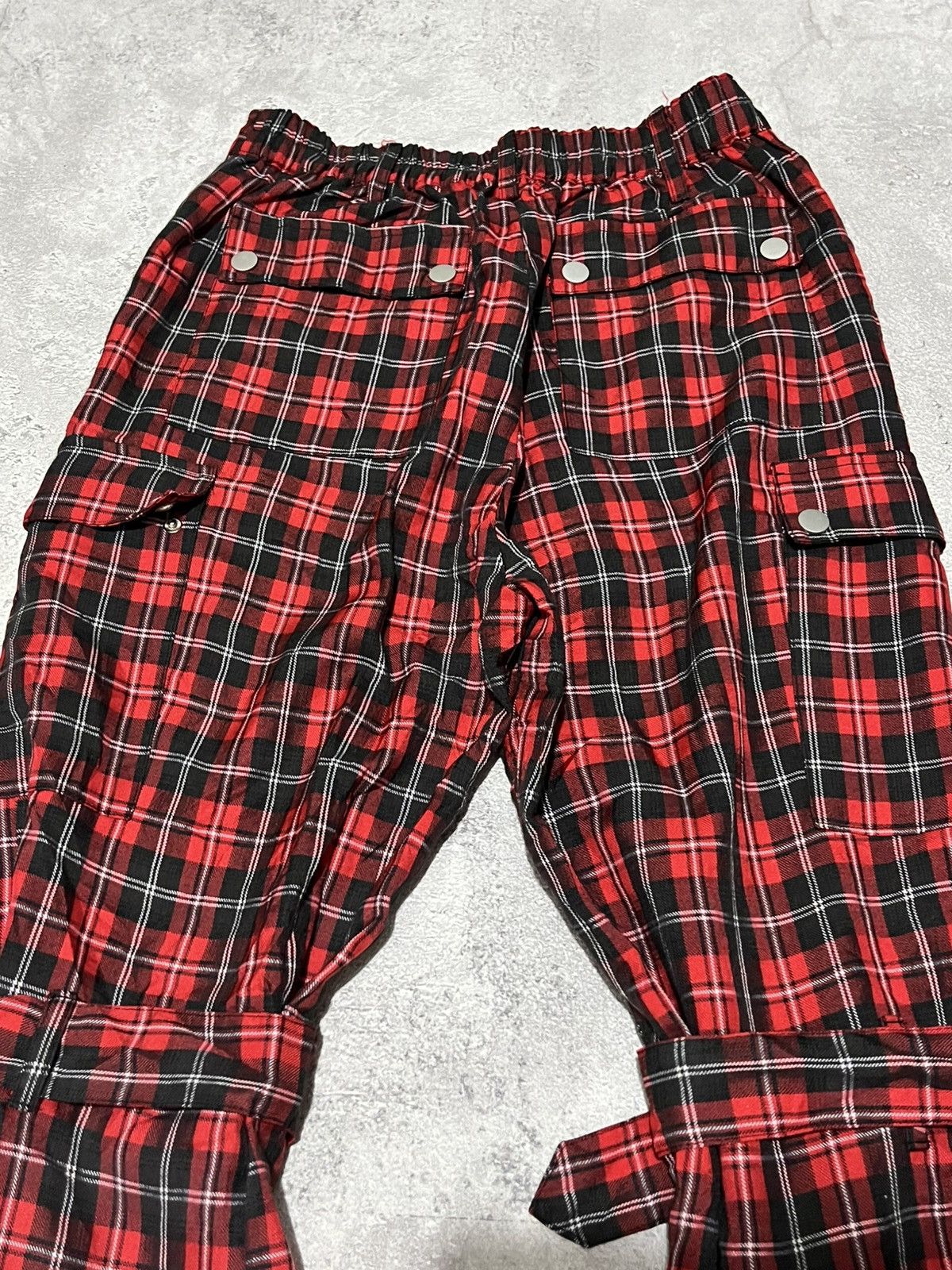 Japanese Brand Mad Punk Tartan Bondage Flare Pants Size 26" / US 2 / IT 38 - 8 Thumbnail