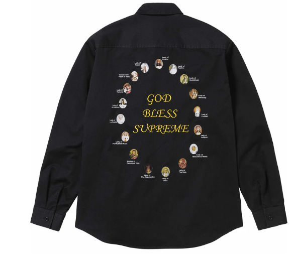Supreme Supreme Our Lady Work Shirt Black Large | Grailed