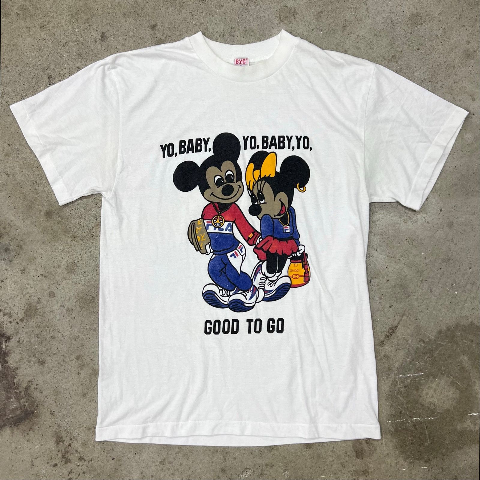 Vintage Vintage 80s Yo Baby Yo Mickey and Minnie Mouse T Shirt Size US XL / EU 56 / 4 - 10 Thumbnail
