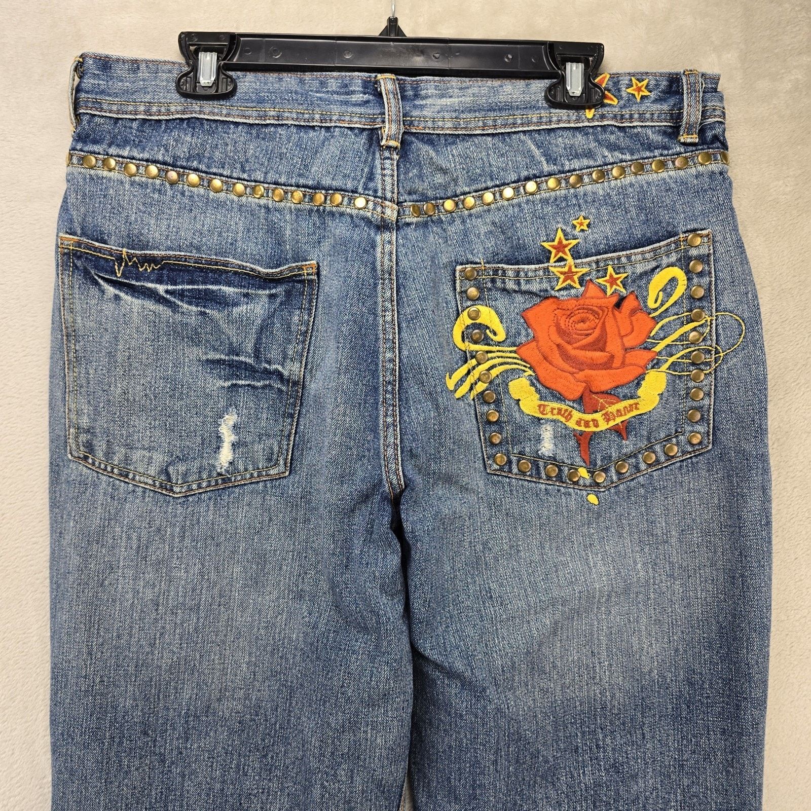 Sean John Sean John Baggy Jeans 36x27 Floral Embroidery Studded Y2K Size US 36 / EU 52 - 8 Thumbnail