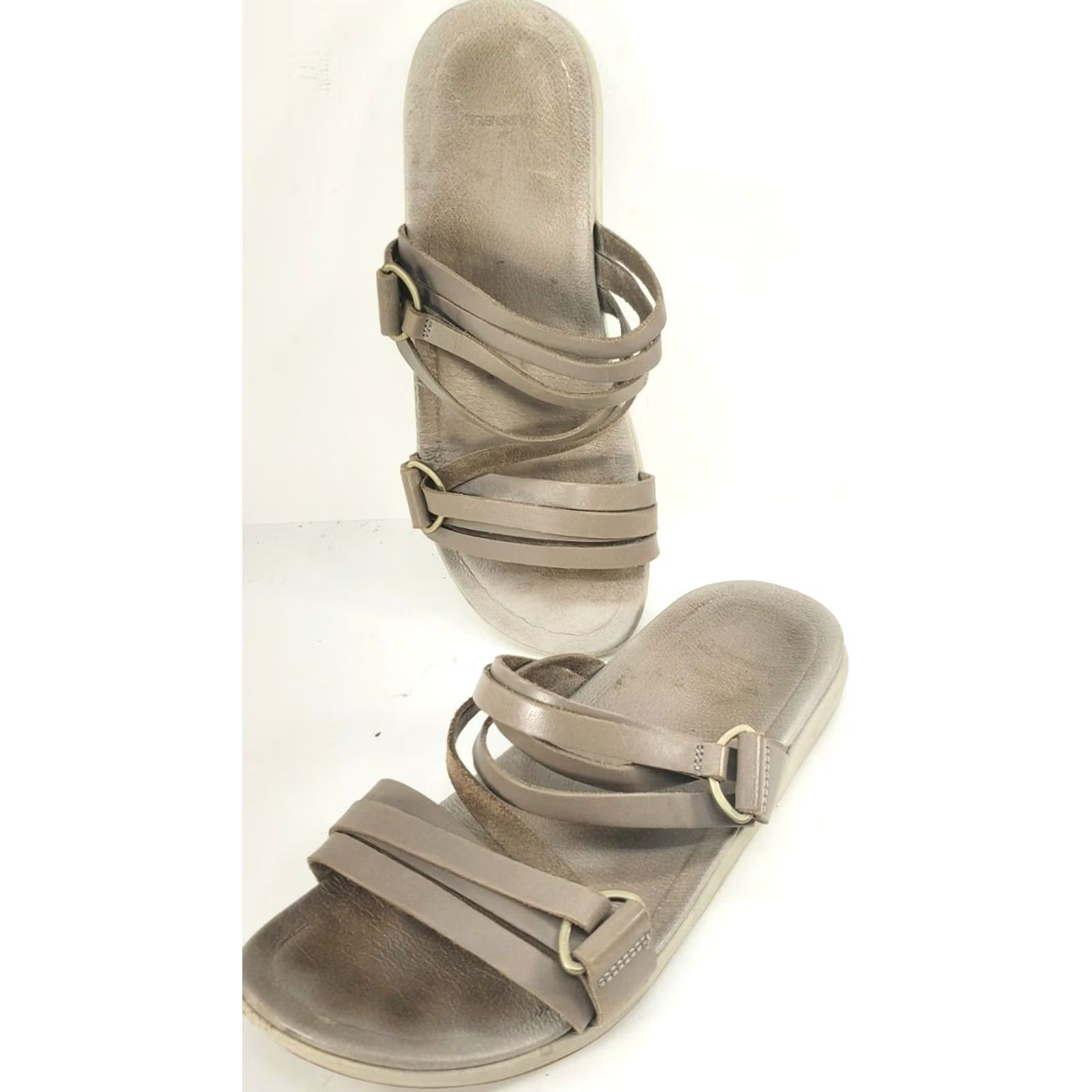 Merrell Merrell Women's Taupe Leather Slide Sandal 8M Kalari Brindle J84434 Size US 8 / IT 38 - 5 Thumbnail
