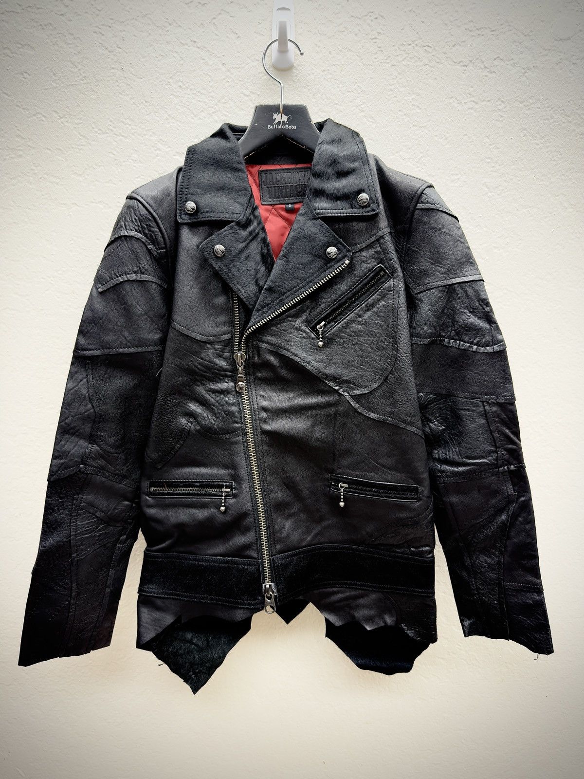 JACKROSE Jack Rose - Black Moto Rider Sheepskin Leather Jacket