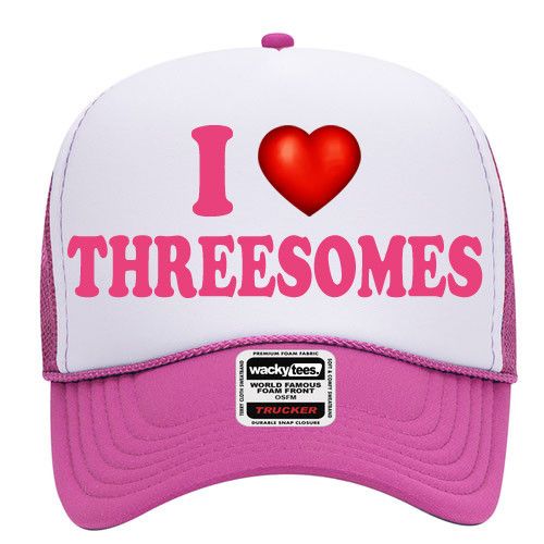 Other I Love Threesomes Adult Foam Snap Back Trucker Hat Size ONE SIZE - 2 Thumbnail