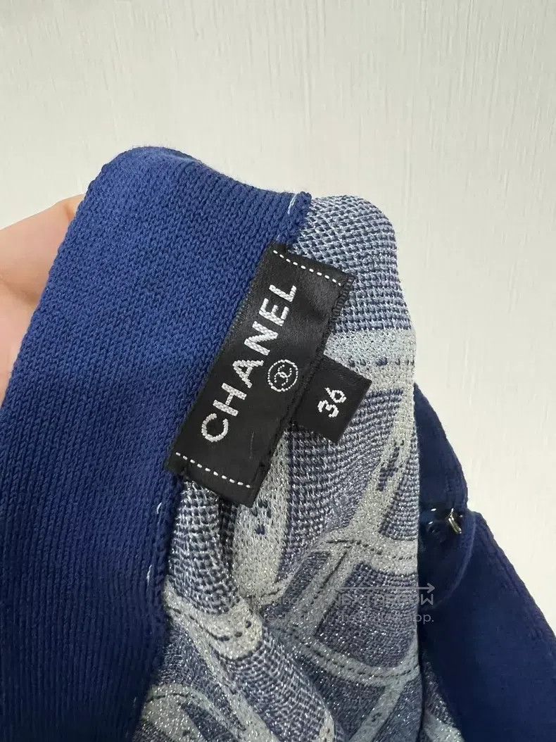 Chanel Chanel Blue knitted skirt Size 24" / US 00 / IT 34 - 4 Thumbnail
