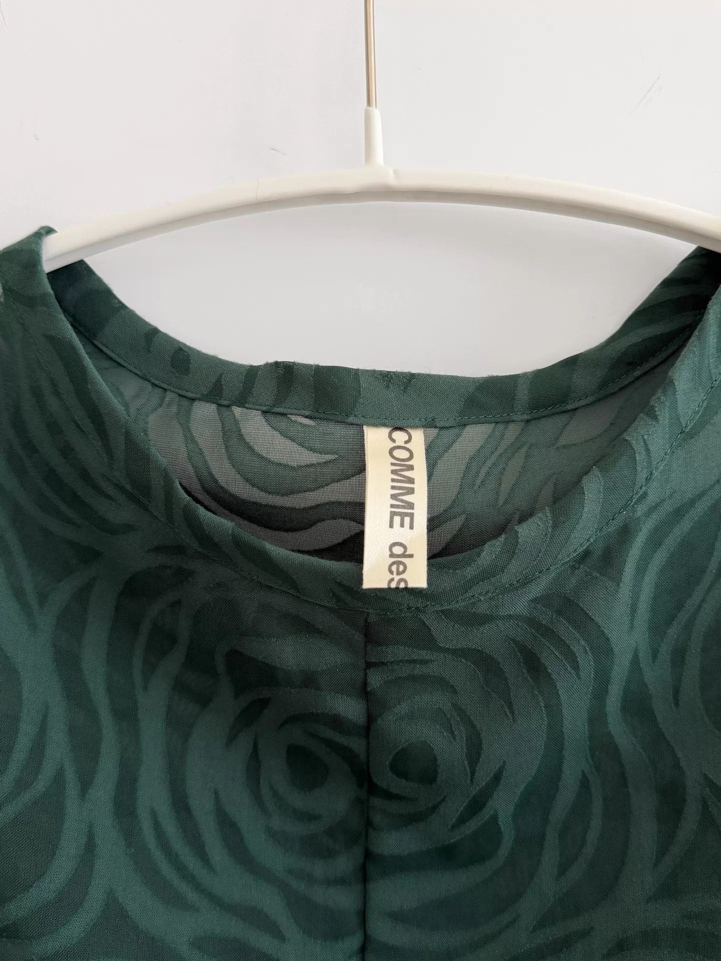 Comme des Garcons CDG 1996 FW Dark Green Rose Sheer Top Size ONE SIZE - 8 Thumbnail