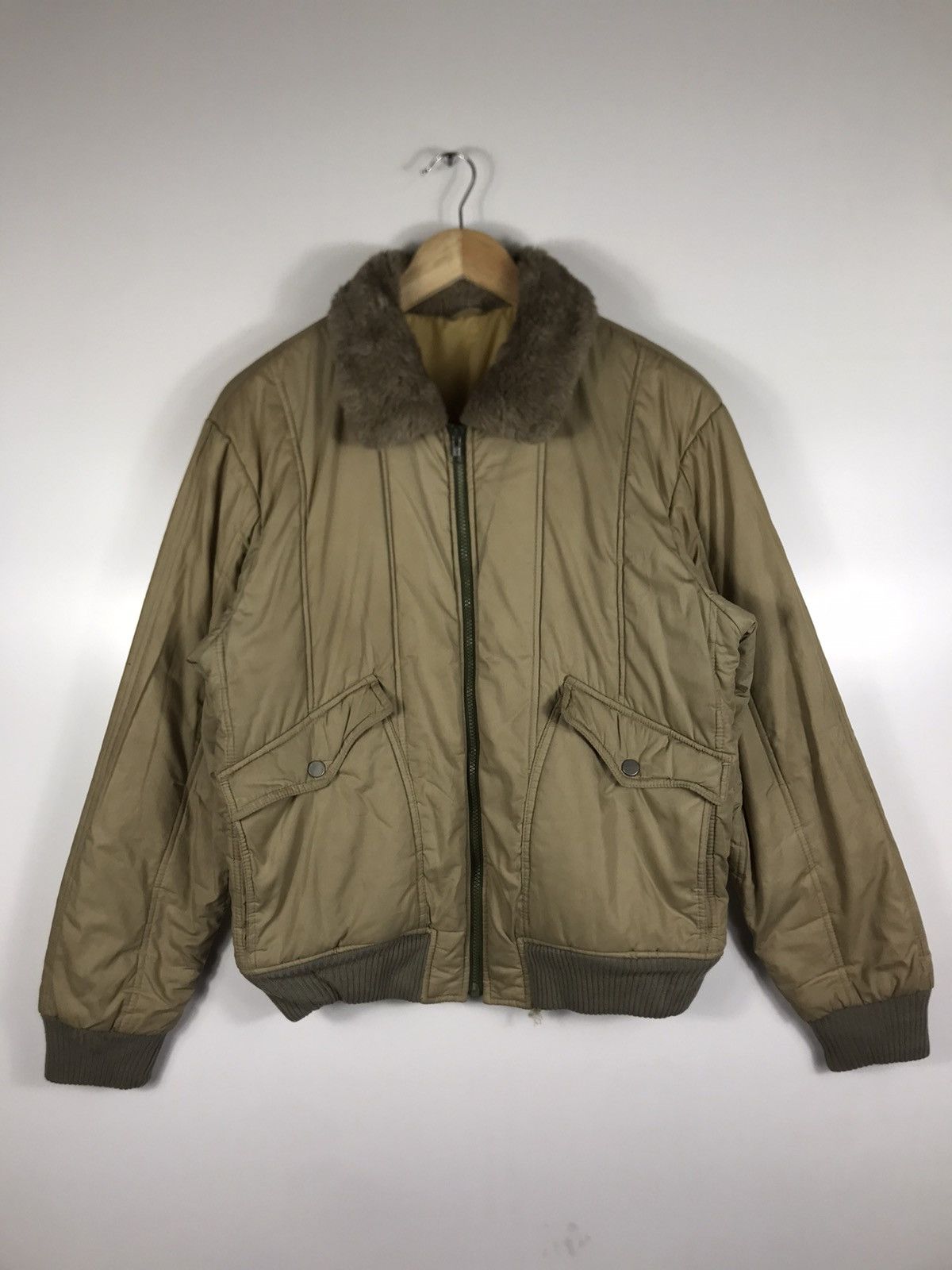 ⚡️Vintage Fur Collar Bomber Jacket