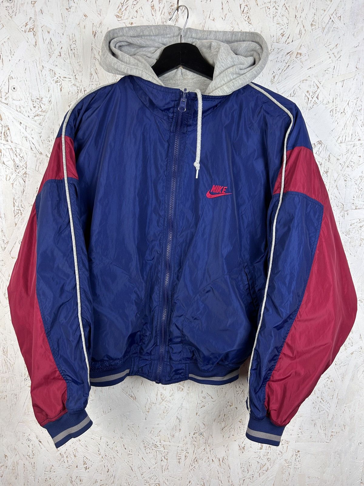 Nike 90s Vintage Nike Reversible Hooded Bomber Jacket Size US S / EU 44-46 / 1 - 1 Thumbnail