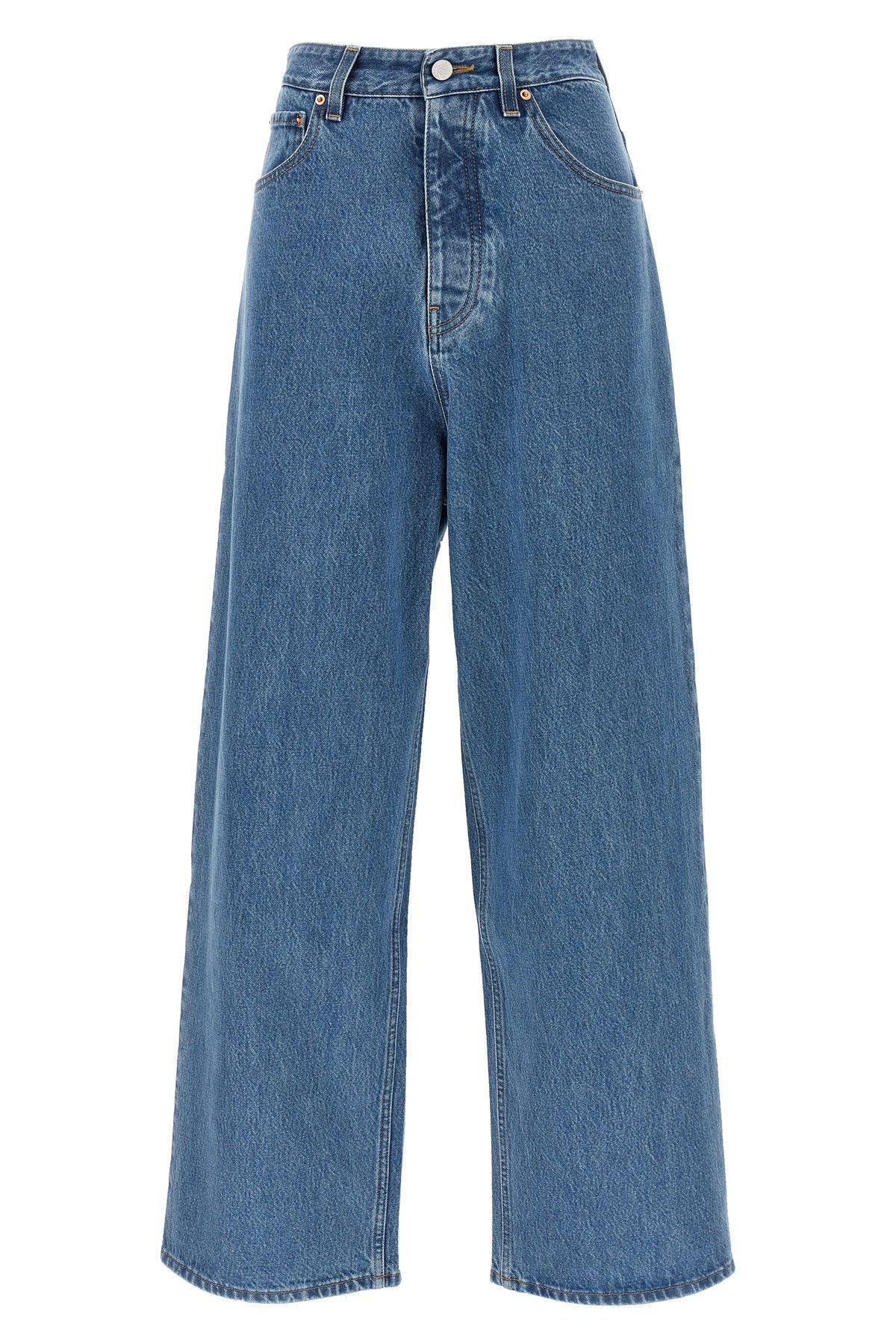Vetements Distressed Wide-Leg Jeans In Blue - 26% Off