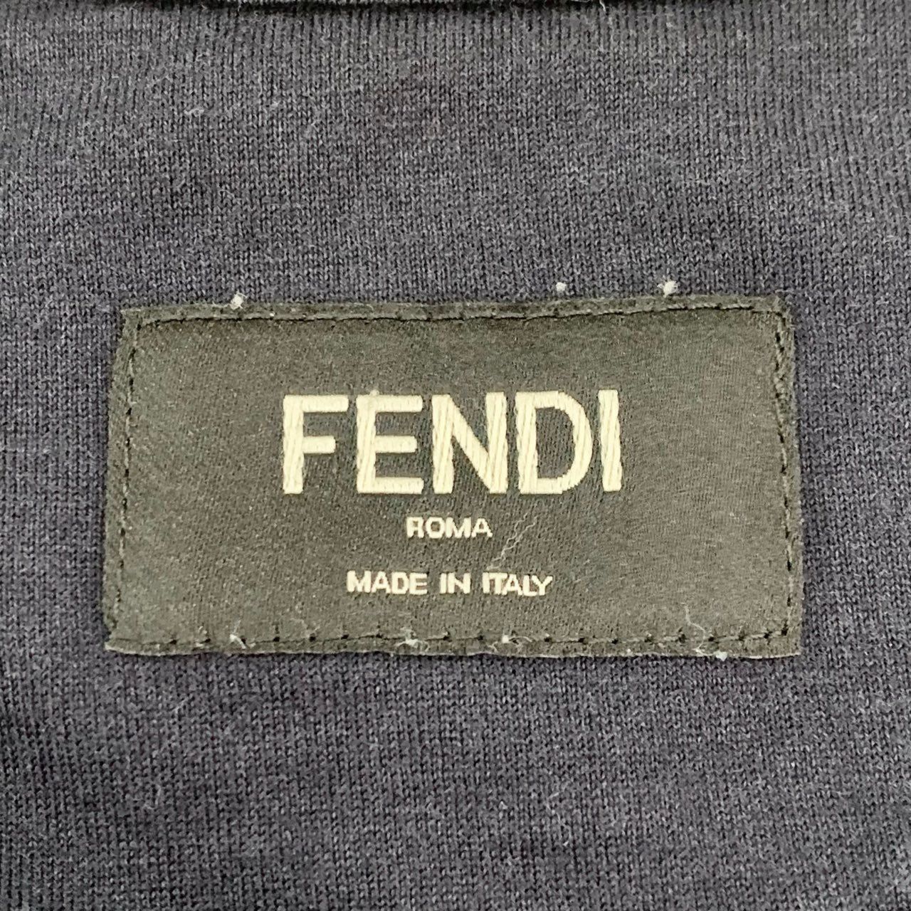 Fendi Fendi Blue Cotton Monster Eyes Leather Patch Design Round-Ne Size US M / EU 48-50 / 2 - 2 Thumbnail